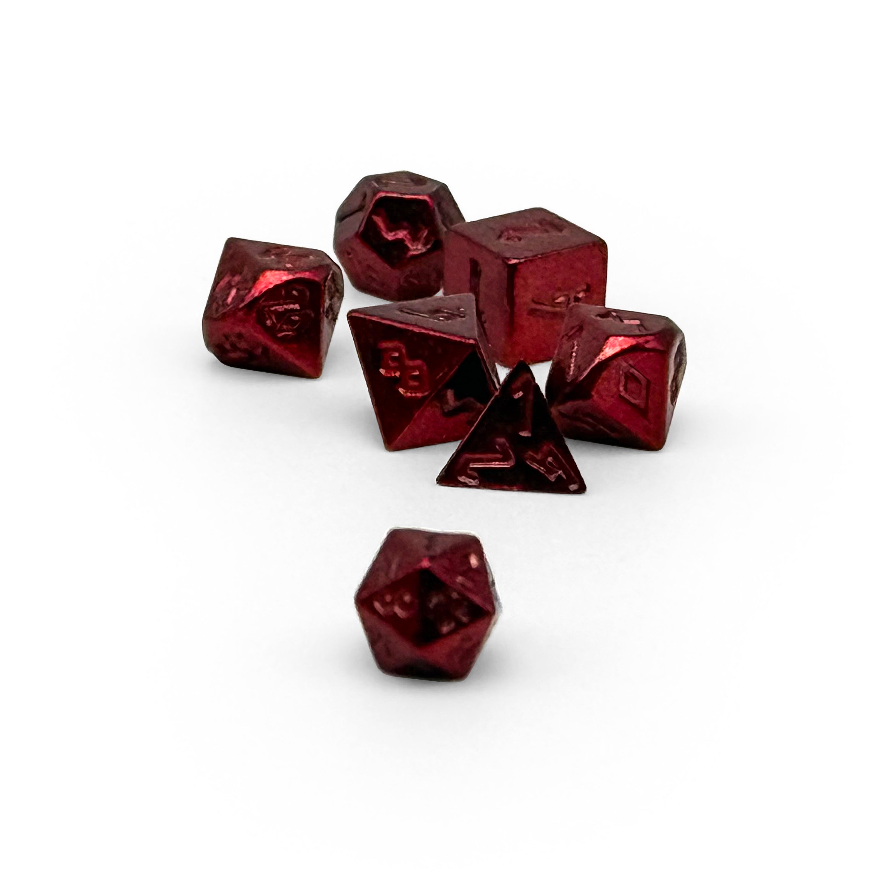 Pixie Mini Metal Dice Sets - 5-7mm-Alloy Dice-Norse Foundry-Red-Norse Foundry-dungeons & dragons-d&d dice set-rpg dice set-metal dice set-d&d-mini dice set-5mm to 7mm-perfect for tabletop rpgs