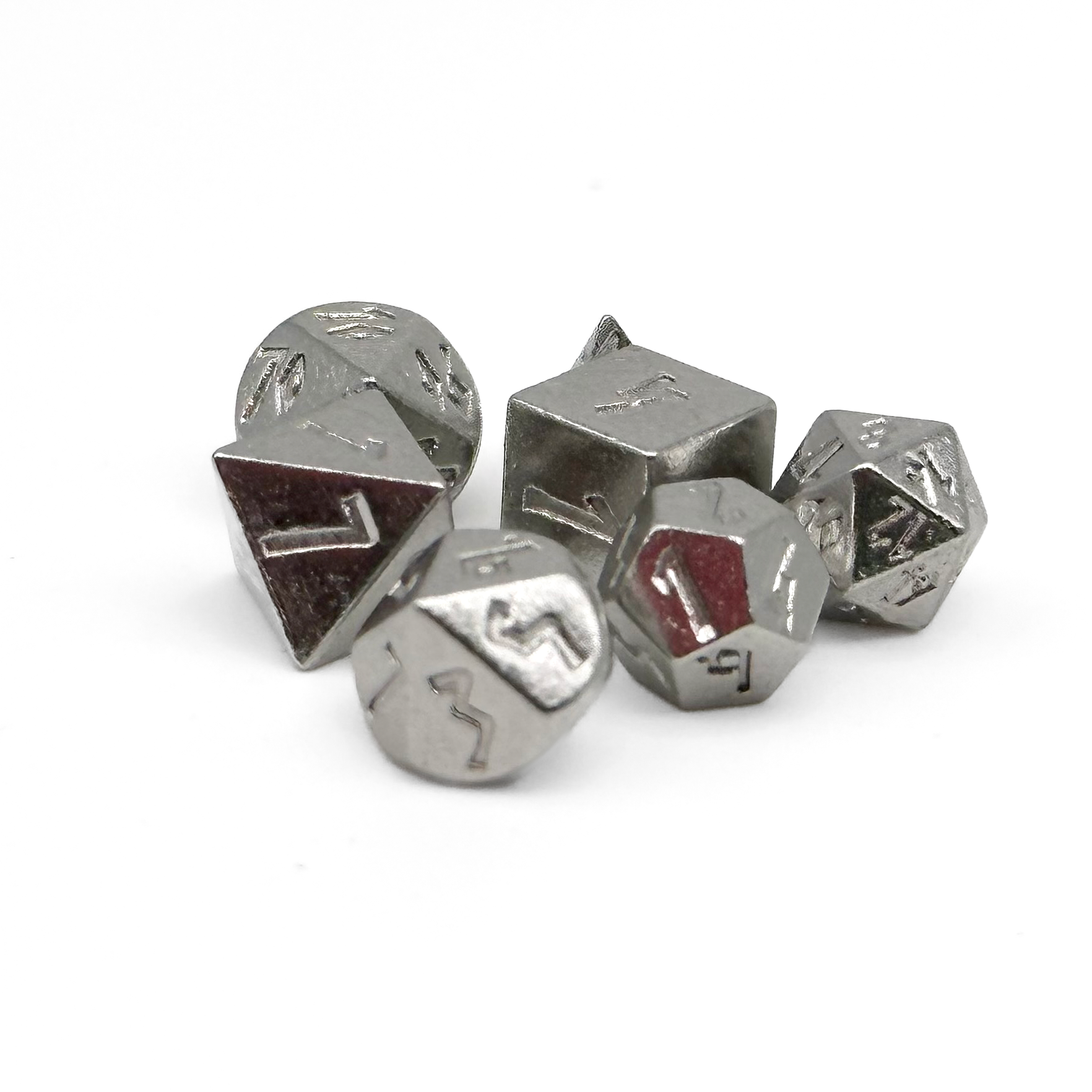 Pixie Mini Metal Dice Sets - 5-7mm-Alloy Dice-Norse Foundry-Silver-Norse Foundry-dungeons & dragons-d&d dice set-rpg dice set-metal dice set-d&d-mini dice set-5mm to 7mm-perfect for tabletop rpgs