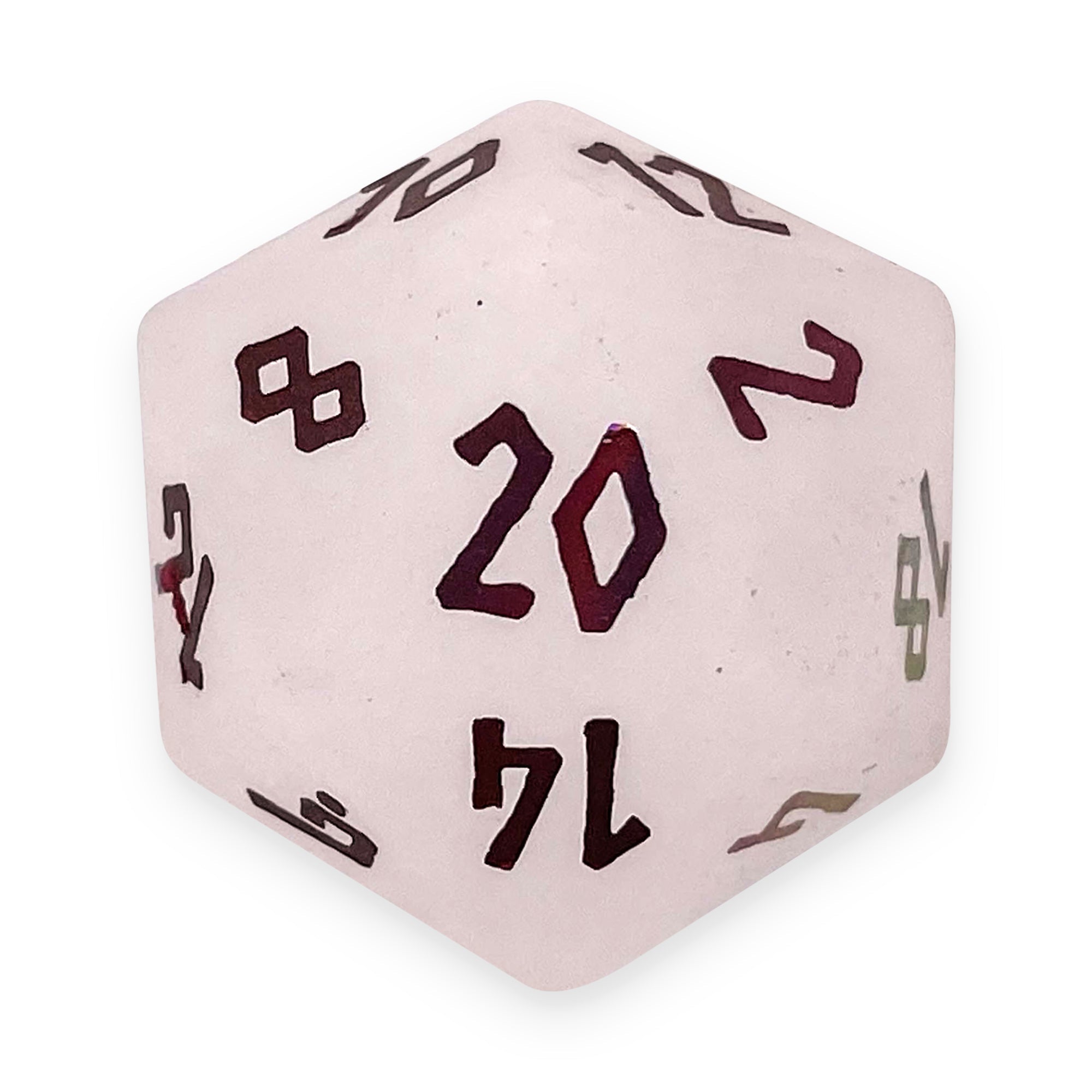 Quartz - Raised Holographic Single D20 Gemstone Dice-Gemstone Dice-Norse Foundry-Norse Foundry-dungeons & dragons-d&d dice-rpg d20-gemstone d20-d&d-d20-perfect for tabletop rpgs