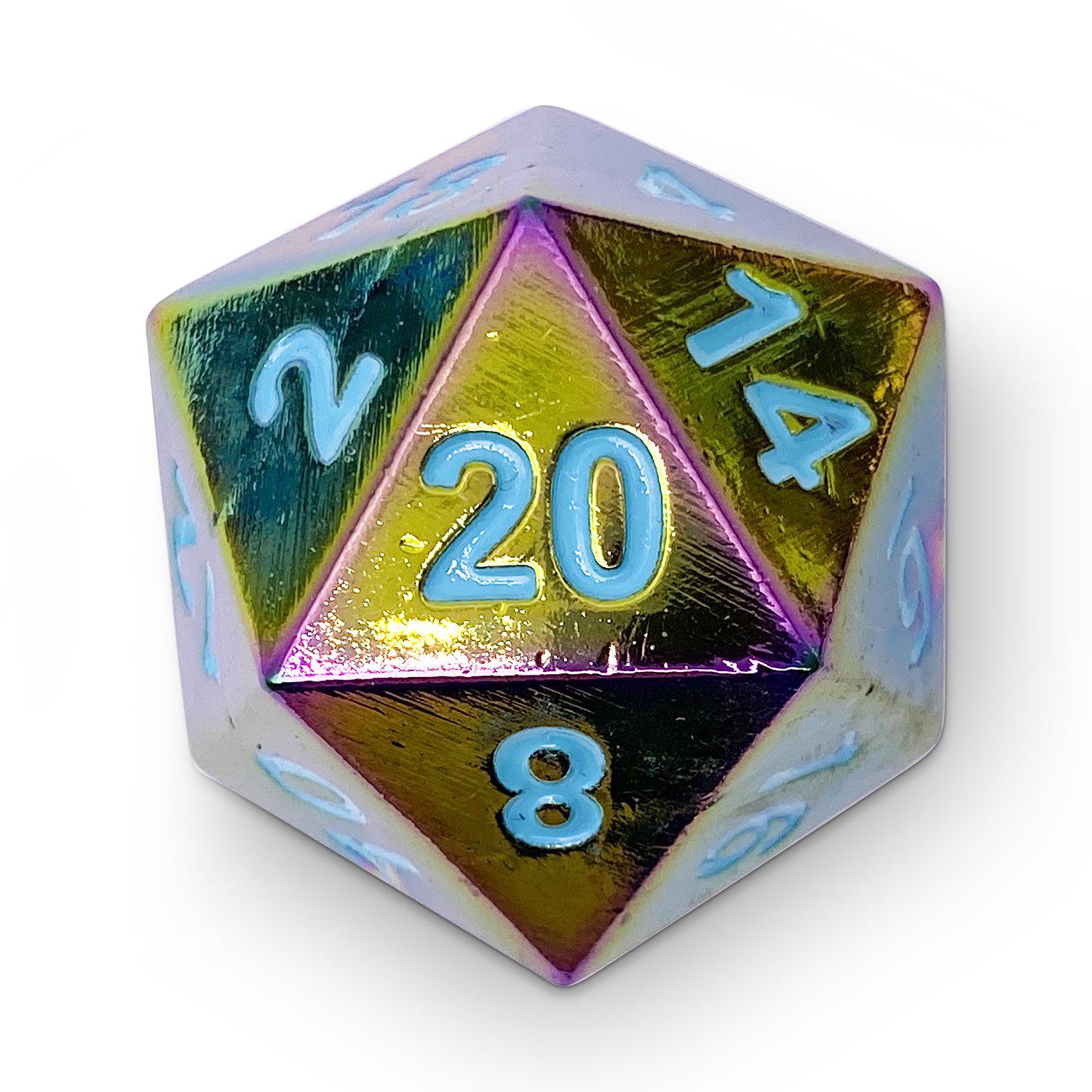 Queens Treasure - Boulder® 45mm D20 Metal Dice-Zinc Alloy Dice-Norse Foundry-Norse Foundry-dungeons & dragons-d&d dice-rpg dice-d20-metal dice-d&d-45mm-oversize-boulder-perfect for tabletop rpgs
