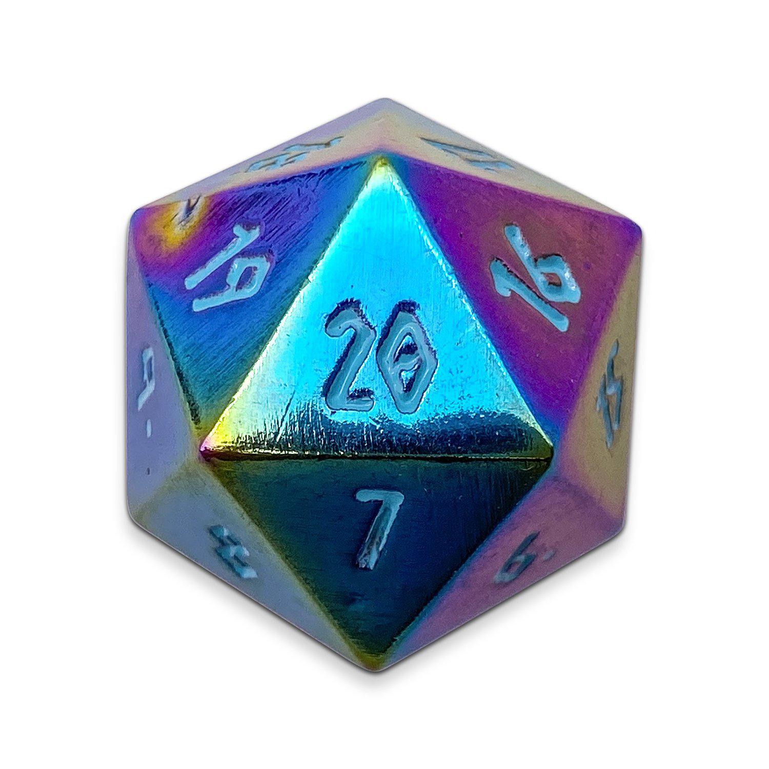 Queens Treasure Metal Countdown Dice 25mm-Zinc Alloy Dice-Norse Foundry-Norse Foundry-dungeons & dragons-d&d dice-rpg d20-metal d20-d&d-d20-countdown-25mm-perfect for tabletop rpgs