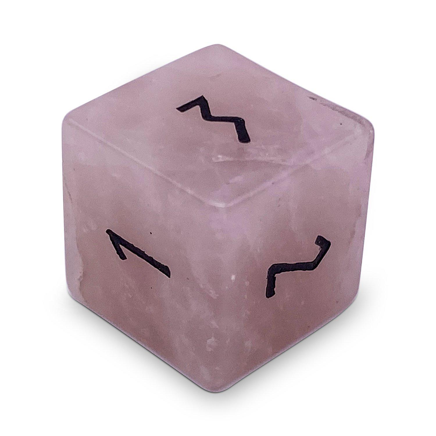 Rose Quartz - Single D6 Gemstone Dice-Gemstone Dice-Norse Foundry-Norse Foundry-dungeons & dragons-d&d dice-rpg d6-gemstone d6-d&d-d6-perfect for tabletop rpgs