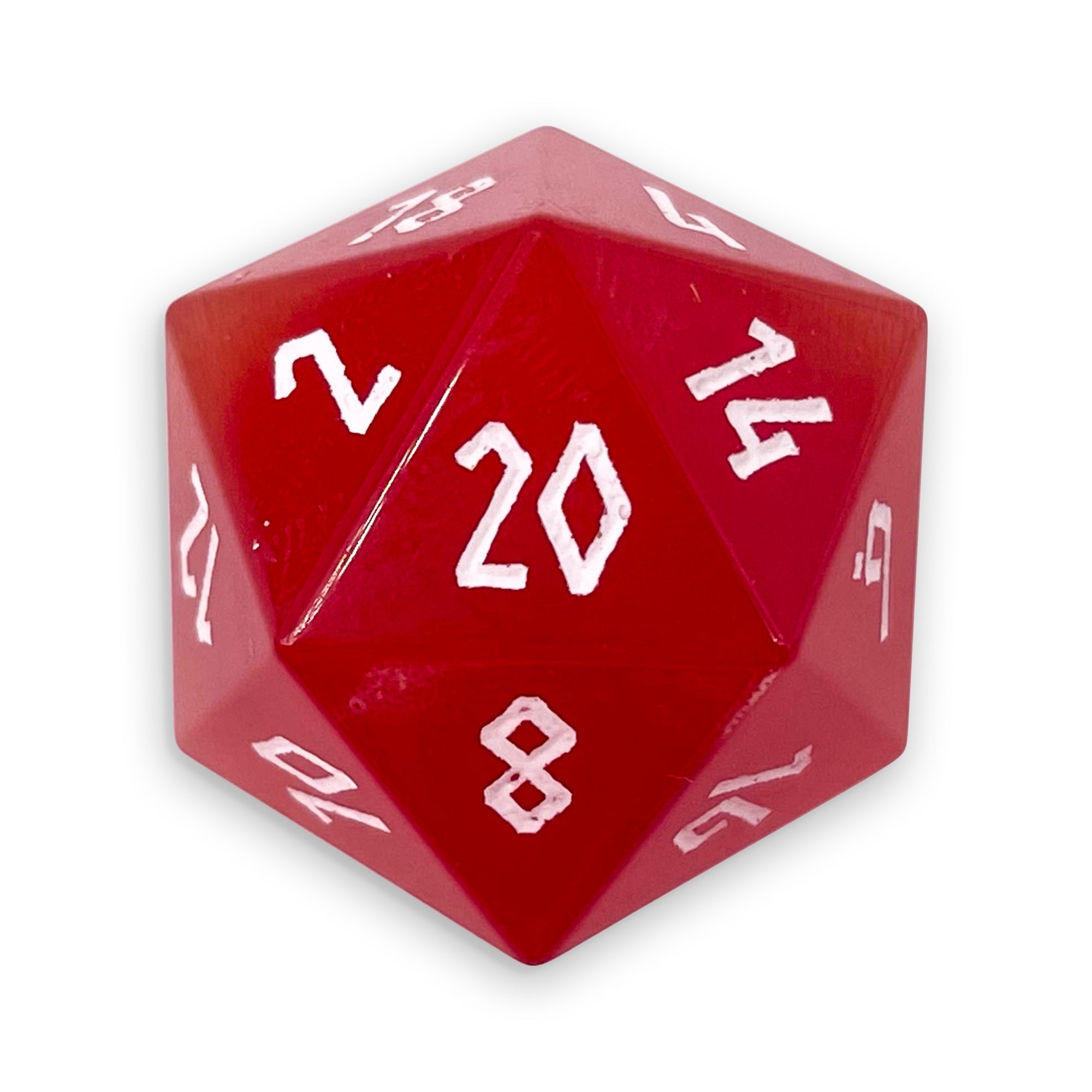 Ruby Cats Eye - Single D20 Glass Dice-Glass Dice-Norse Foundry-Norse Foundry-dungeons & dragons-d&d dice-rpg d20-glass d20-d&d-d20-perfect for tabletop rpgs