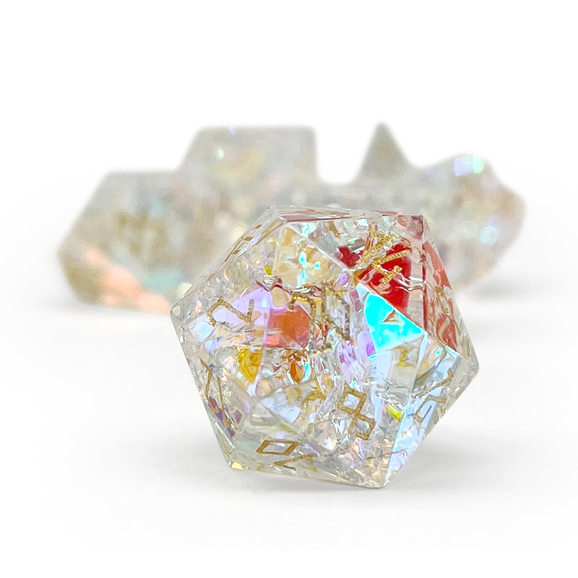 Shattered K9 Rainbow Glass - 7 Piece RPG Set K9 Glass Dice-Glass Dice-Norse Foundry-Norse Foundry-k9 glass dice-dungeons & dragons-d&d dice set-rpg dice set-glass dice set-d&d-perfect for tabletop rpgs