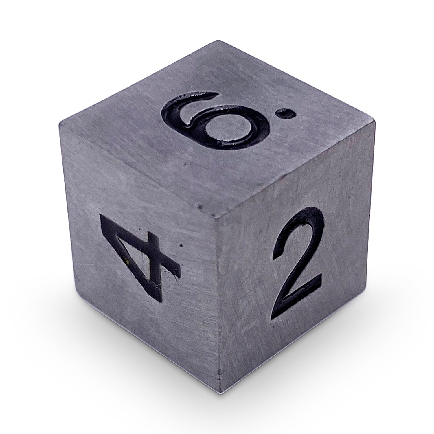 Single Alloy Metal D6 in Aged Mithiral by Norse Foundry-Metal - Zinc Alloy Dice-Norse Foundry-Norse Foundry-dungeons & dragons-d&d dice-rpg d6-metal d6-d&d-d6-perfect for tabletop rpgs