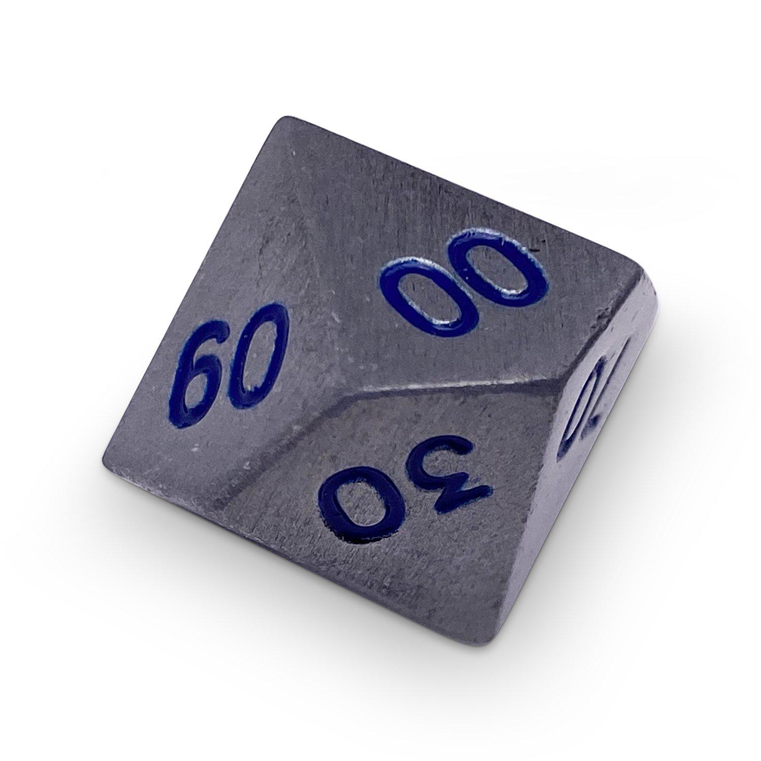 Single Alloy Metal Percentile D10 in Atomic Metal by Norse Foundry-Metal - Zinc Alloy Dice-Norse Foundry-Norse Foundry-dungeons & dragons-d&d dice-rpg d%-metal d%-d&d-d%-percentile-perfect for tabletop rpgs