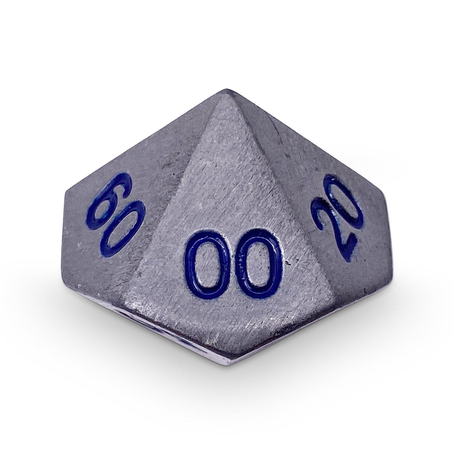 Single Alloy Metal Percentile D10 in Atomic Metal by Norse Foundry-Metal - Zinc Alloy Dice-Norse Foundry-Norse Foundry-dungeons & dragons-d&d dice-rpg d%-metal d%-d&d-d%-percentile-perfect for tabletop rpgs