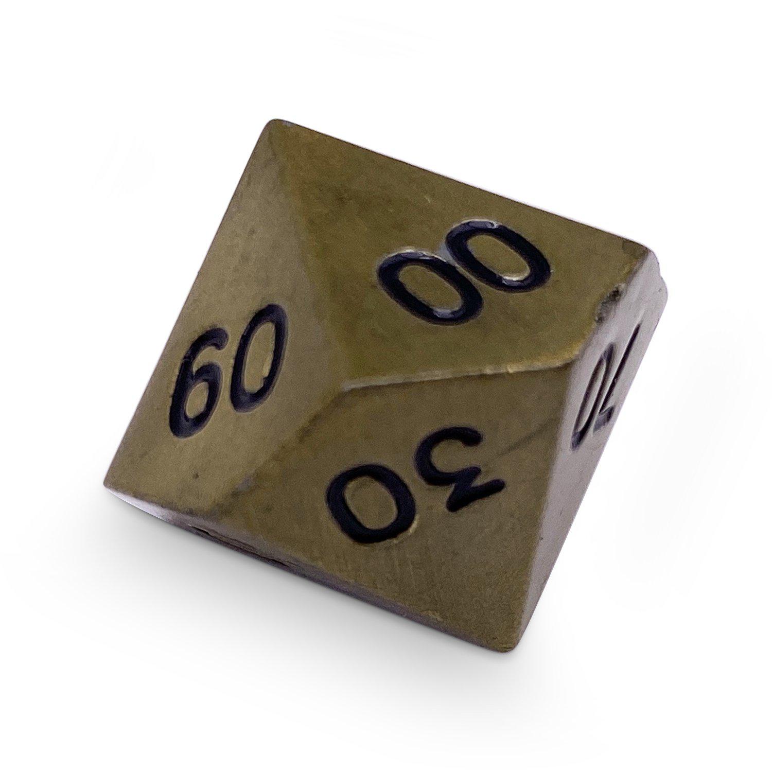 Single Alloy Metal Percentile D10 in Bronze Dragon Scale by Norse Foundry-Metal - Zinc Alloy Dice-Norse Foundry-Norse Foundry-dungeons & dragons-d&d dice-rpg d%-metal d%-d&d-d%-percentile-perfect for tabletop rpgs