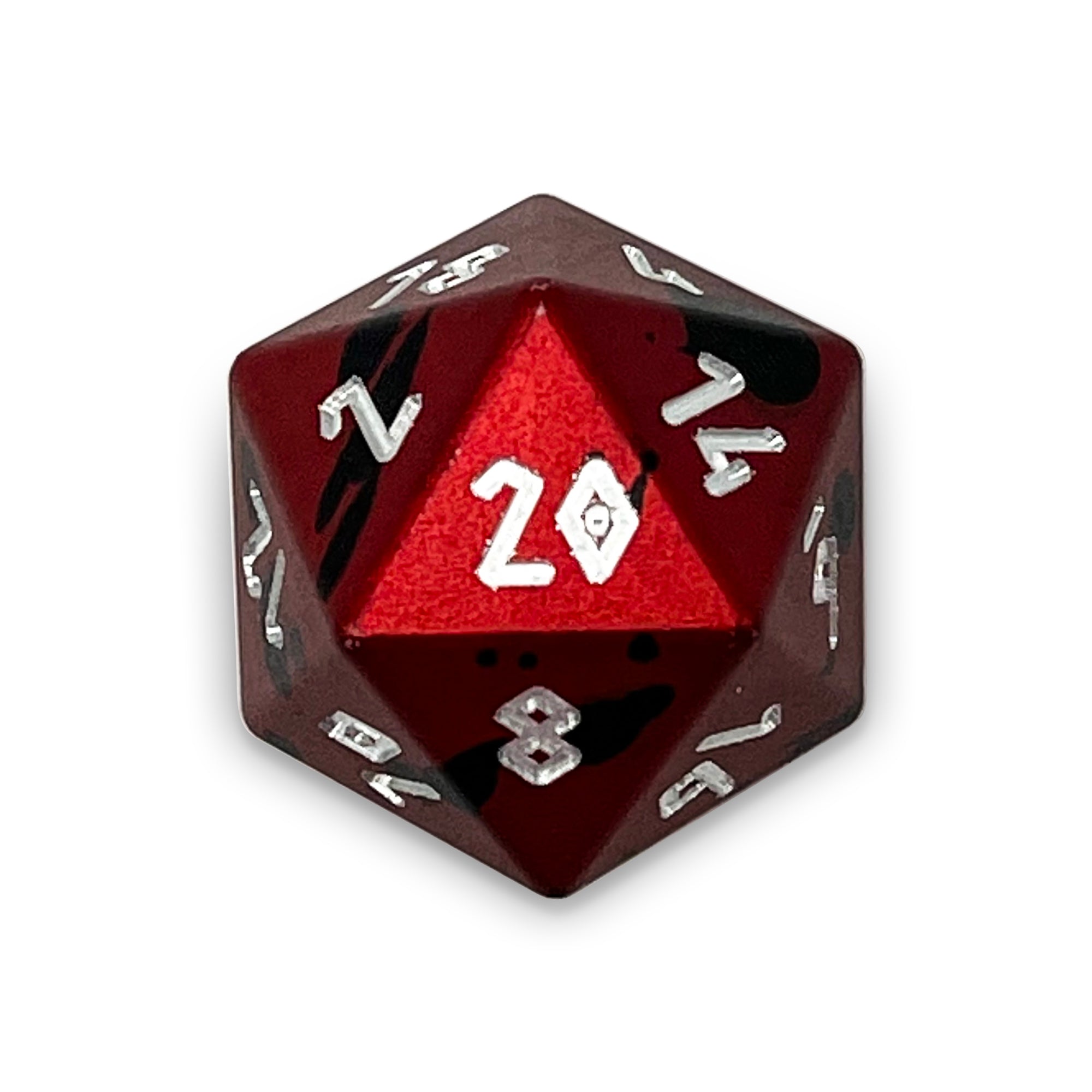 Single Wondrous Dice® D20 in Berserker's Frenzy by-Aluminum Dice-Norse Foundry-Norse Foundry-aluminum dice-dungeons & dragons-d&d-rpg dice-aluminum d&d-lightweight-perfect for tabletop rpgs
