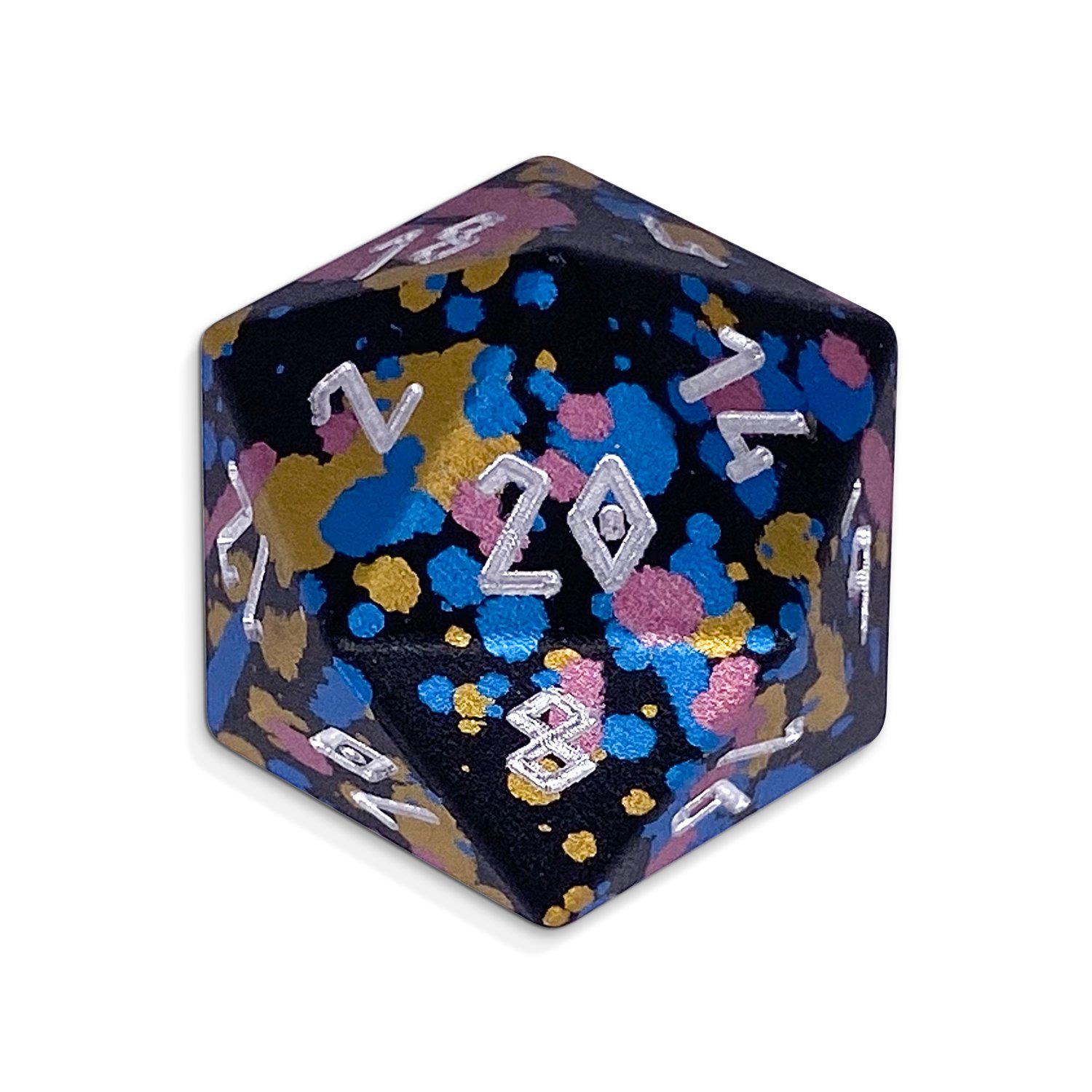 Single Wondrous Dice® D20 in That 70s Die by 6063 Aircraft Grade Aluminum-Dice-Norse Foundry-Norse Foundry-aluminum dice-dungeons & dragons-d&d-rpg dice-aluminum d&d-lightweight-perfect for tabletop rpgs