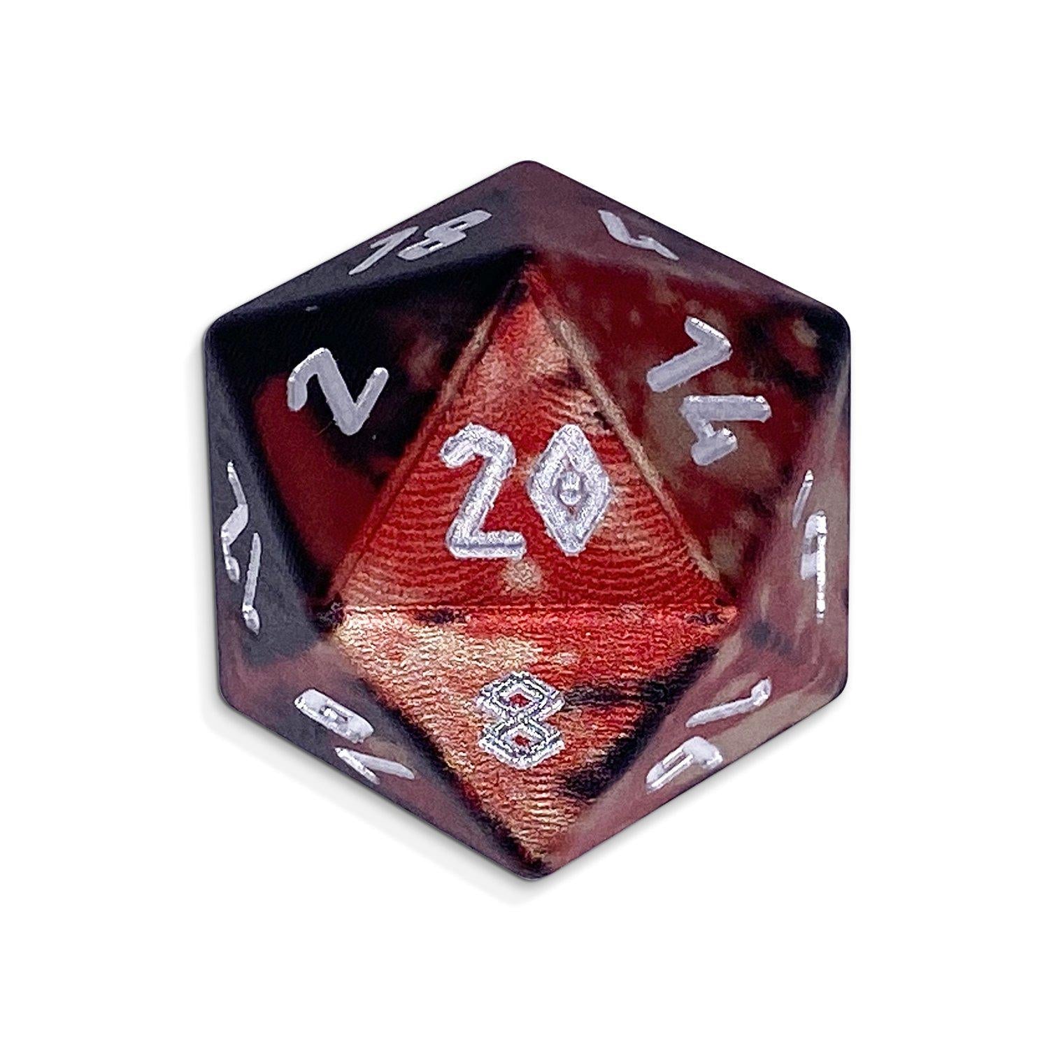 Single Wondrous Dice® D20 in Vampire Lord by ® 6063 Aircraft Grade Aluminum-Dice-Norse Foundry-Norse Foundry-aluminum dice-dungeons & dragons-d&d-rpg dice-aluminum d&d-lightweight-perfect for tabletop rpgs
