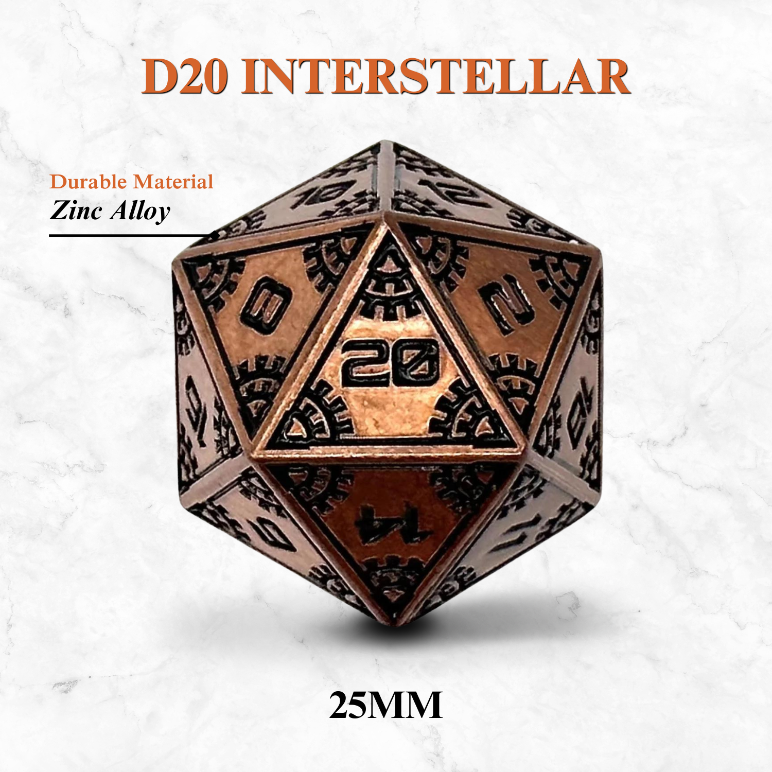 Space Dice Meteor Runestones™ - 25mm D20 - Interstellar-Zinc Alloy Dice-Norse Foundry-Norse Foundry-dungeons & dragons-d&d dice-rpg dice-d20-metal dice-d&d-25mm-perfect for tabletop rpgs