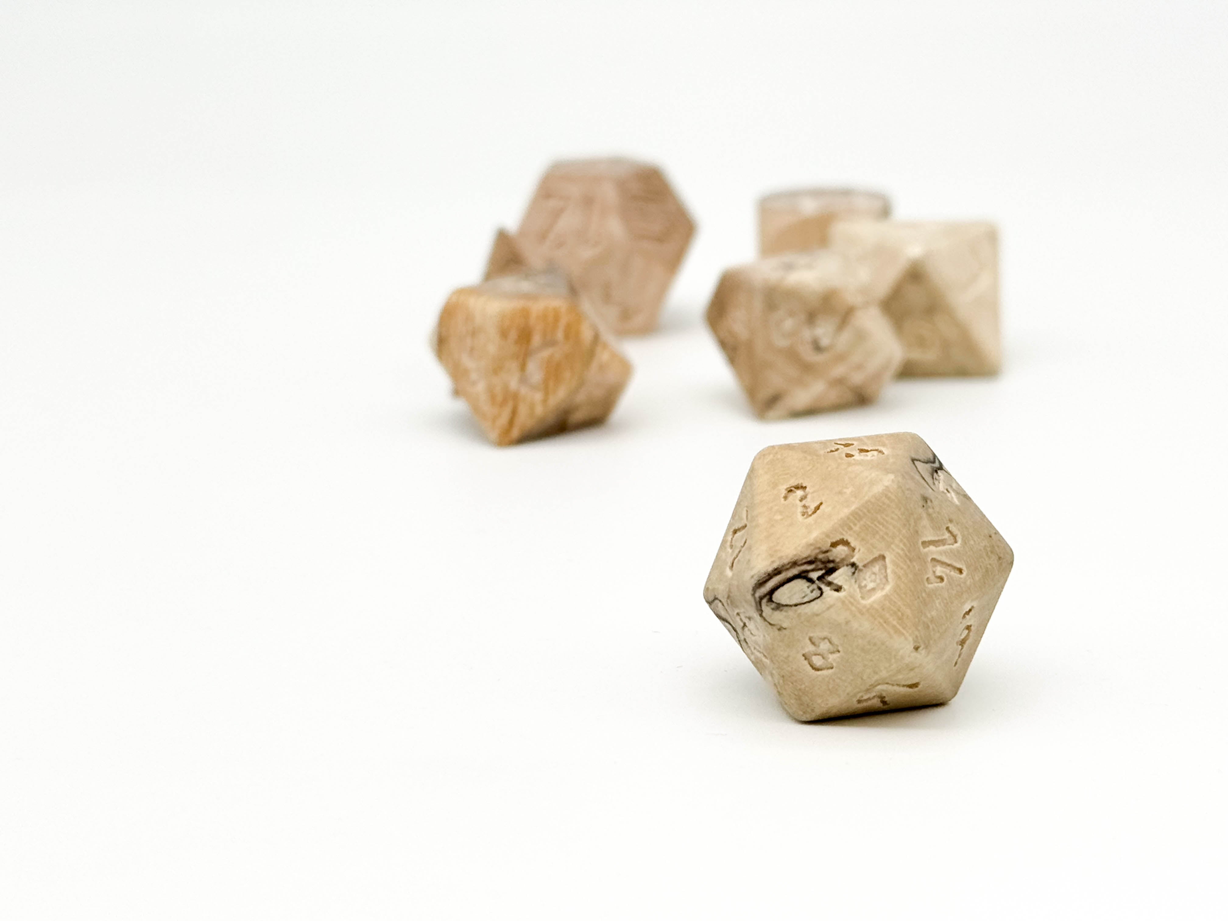 Spalted Tamarind Wood - 7 Piece RPG Wooden Dice Set-Wooden Dice-Norse Foundry-Norse Foundry-wood dice set-dungeons & dragons-d&d dice set-rpg dice set-wood dice set-d&d-perfect for tabletop rpgs