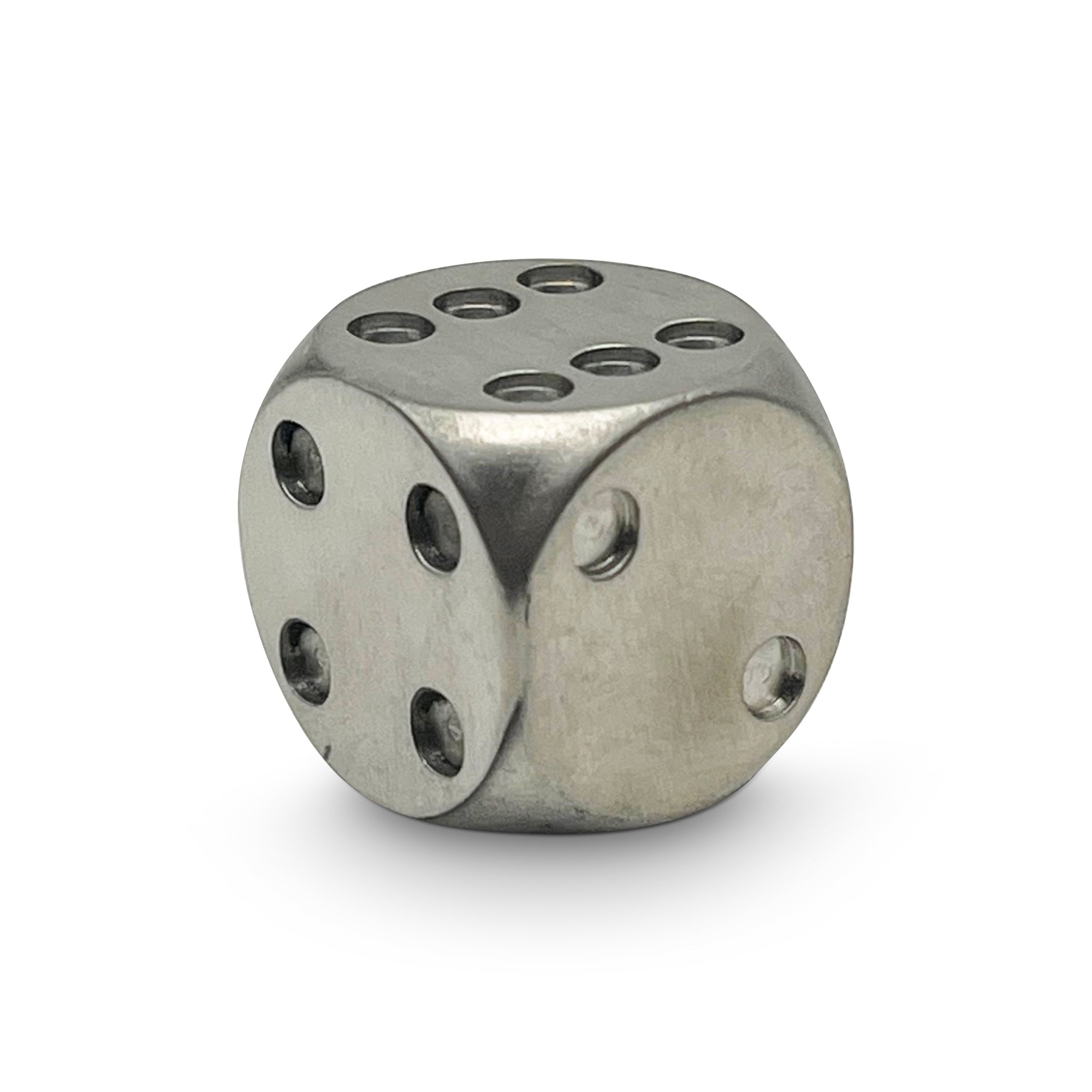 Stainless Steel - 16mm D6 Pips True Metal Pips-Metal Dice-Norse Foundry-Norse Foundry-dungeons & dragons-d&d dice-rpg d6-metal d6-d&d-d6-warpips-pips-luxury dice-perfect for tabletop rpgs