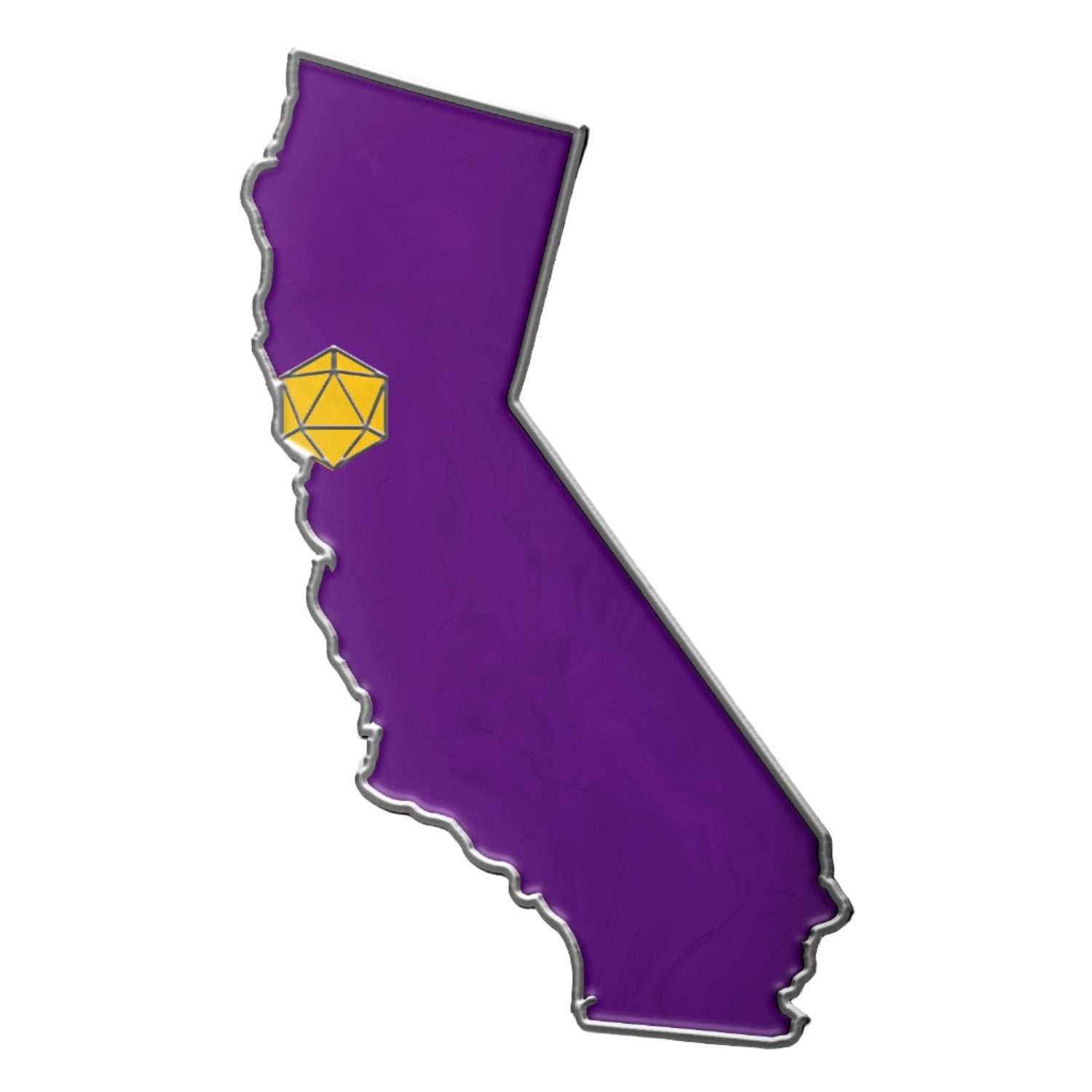State Pin D20 - California-Enamel Pin-Norse Foundry-D&D Enamel Pin-D&D Pin-Dungeons and Dragons Enamel Pin-DnD Accessories