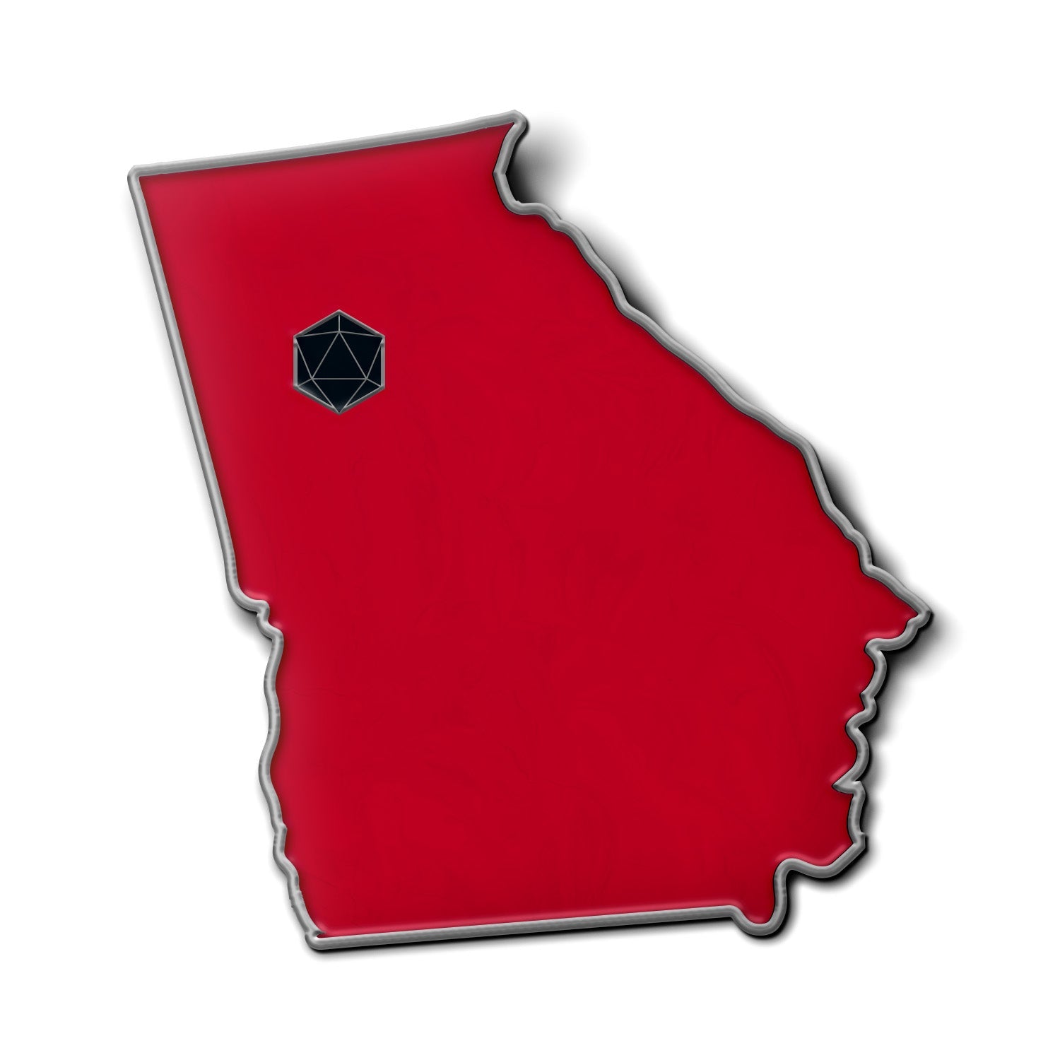 State Pin D20 - Georgia-Enamel Pin-Norse Foundry-D&D Enamel Pin-D&D Pin-Dungeons and Dragons Enamel Pin-DnD Accessories