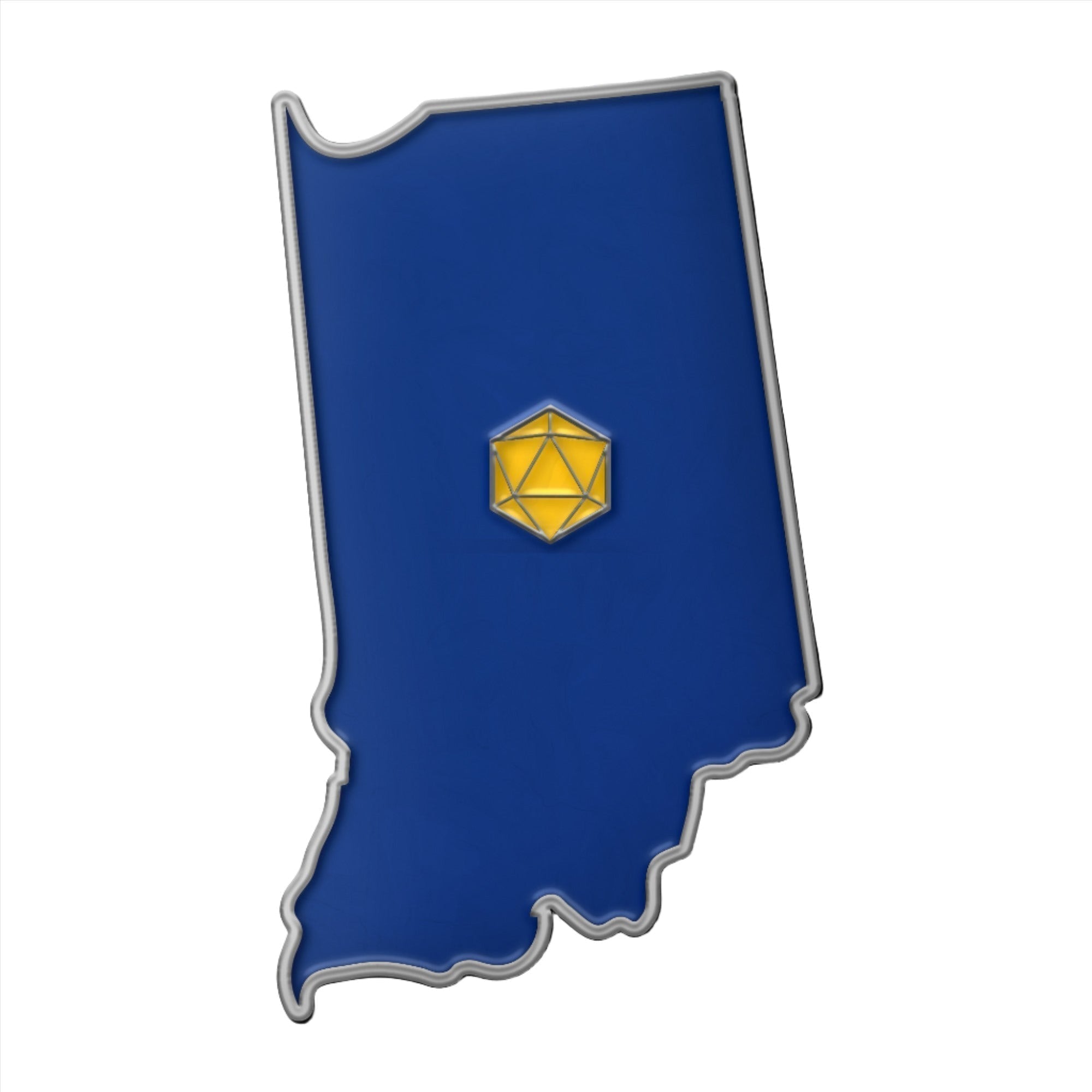 State Pin D20 - Indiana-Enamel Pin-Norse Foundry-D&D Enamel Pin-D&D Pin-Dungeons and Dragons Enamel Pin-DnD Accessories