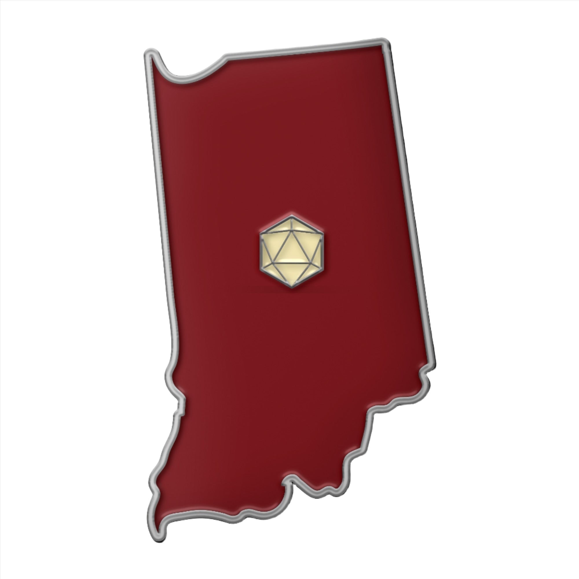 State Pin D20 - Indiana-Enamel Pin-Norse Foundry-D&D Enamel Pin-D&D Pin-Dungeons and Dragons Enamel Pin-DnD Accessories