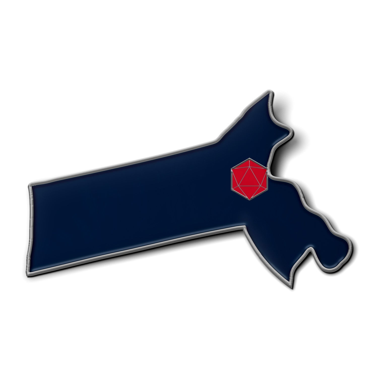 State Pin D20 - Massachusetts-Enamel Pin-Norse Foundry-D&D Enamel Pin-D&D Pin-Dungeons and Dragons Enamel Pin-DnD Accessories