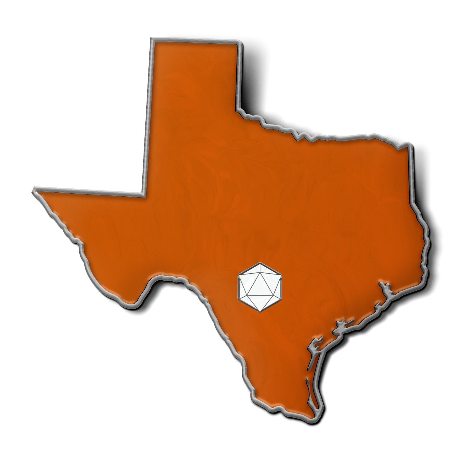 State Pin D20 - Texas-Enamel Pin-Norse Foundry-D&D Enamel Pin-D&D Pin-Dungeons and Dragons Enamel Pin-DnD Accessories