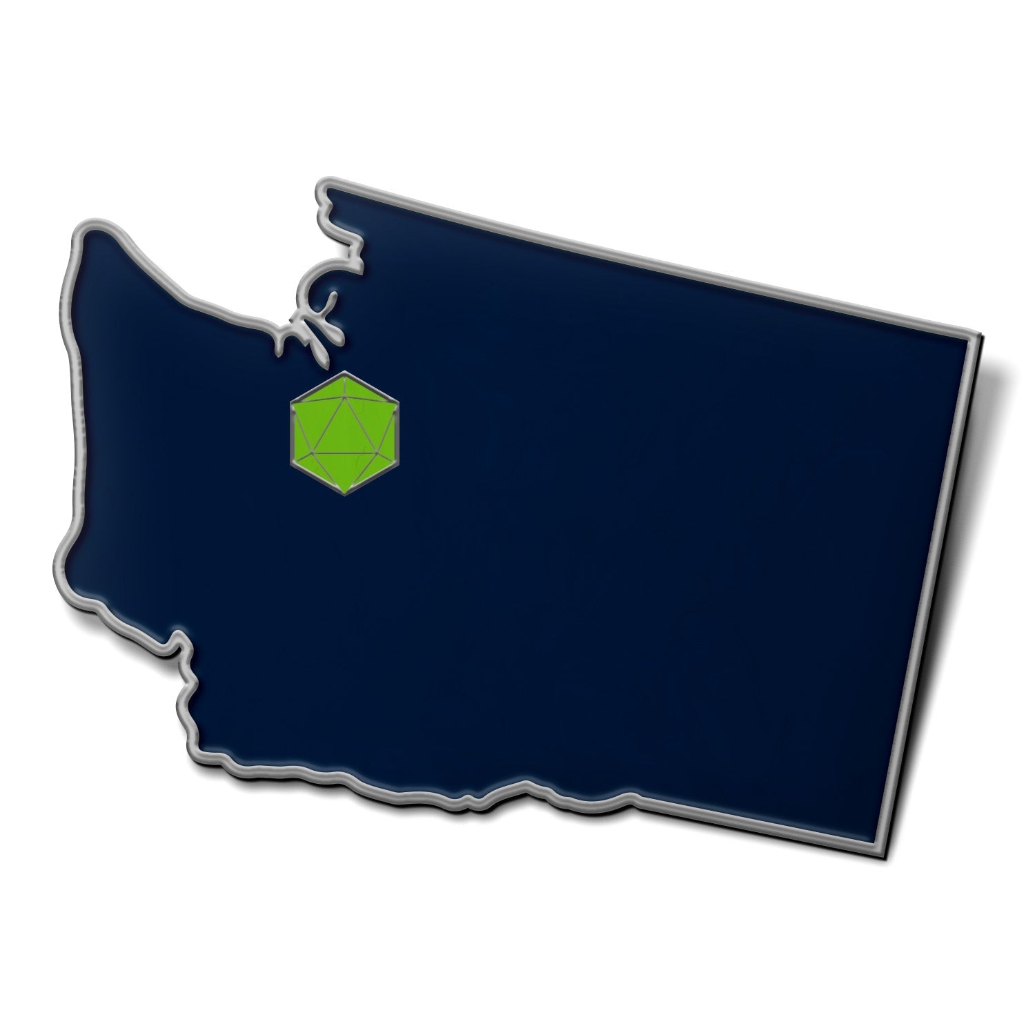 State Pin D20 - Washington-Enamel Pin-Norse Foundry-D&D Enamel Pin-D&D Pin-Dungeons and Dragons Enamel Pin-DnD Accessories