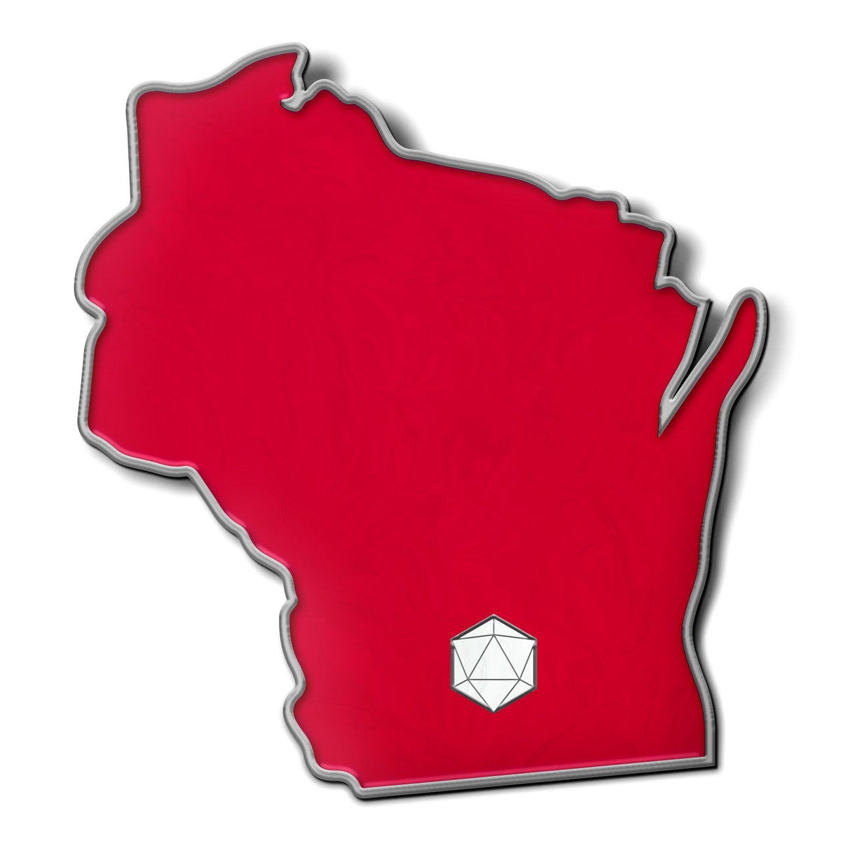 State Pin D20 - Wisconsin-Enamel Pin-Norse Foundry-D&D Enamel Pin-D&D Pin-Dungeons and Dragons Enamel Pin-DnD Accessories