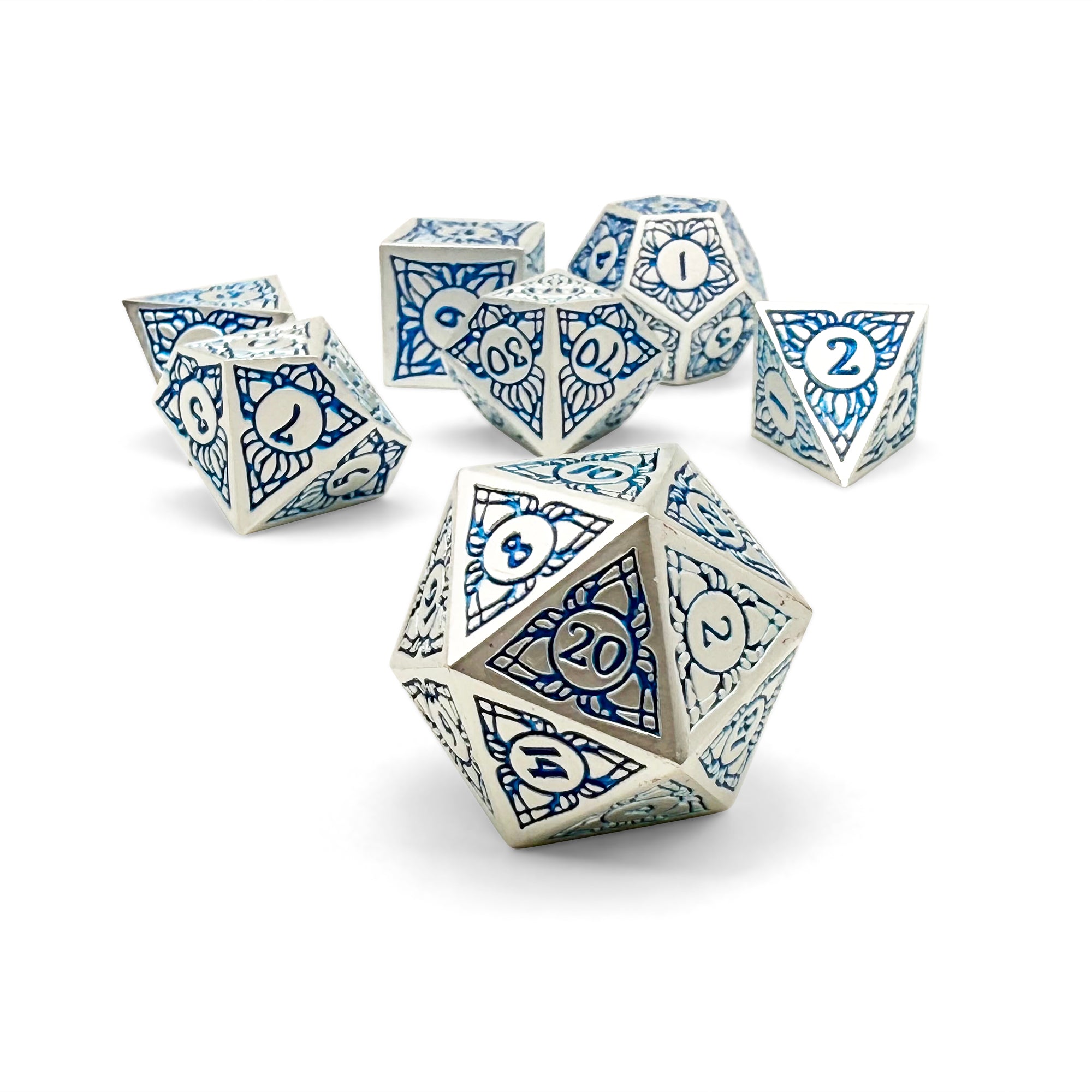 Sylvan Weaver - Moonspire - Metal Dice Set-Metal - Zinc Alloy Dice-Norse Foundry-Norse Foundry-dungeons & dragons-d&d dice set-rpg dice set-d20-metal dice set-d&d-perfect for tabletop rpgs