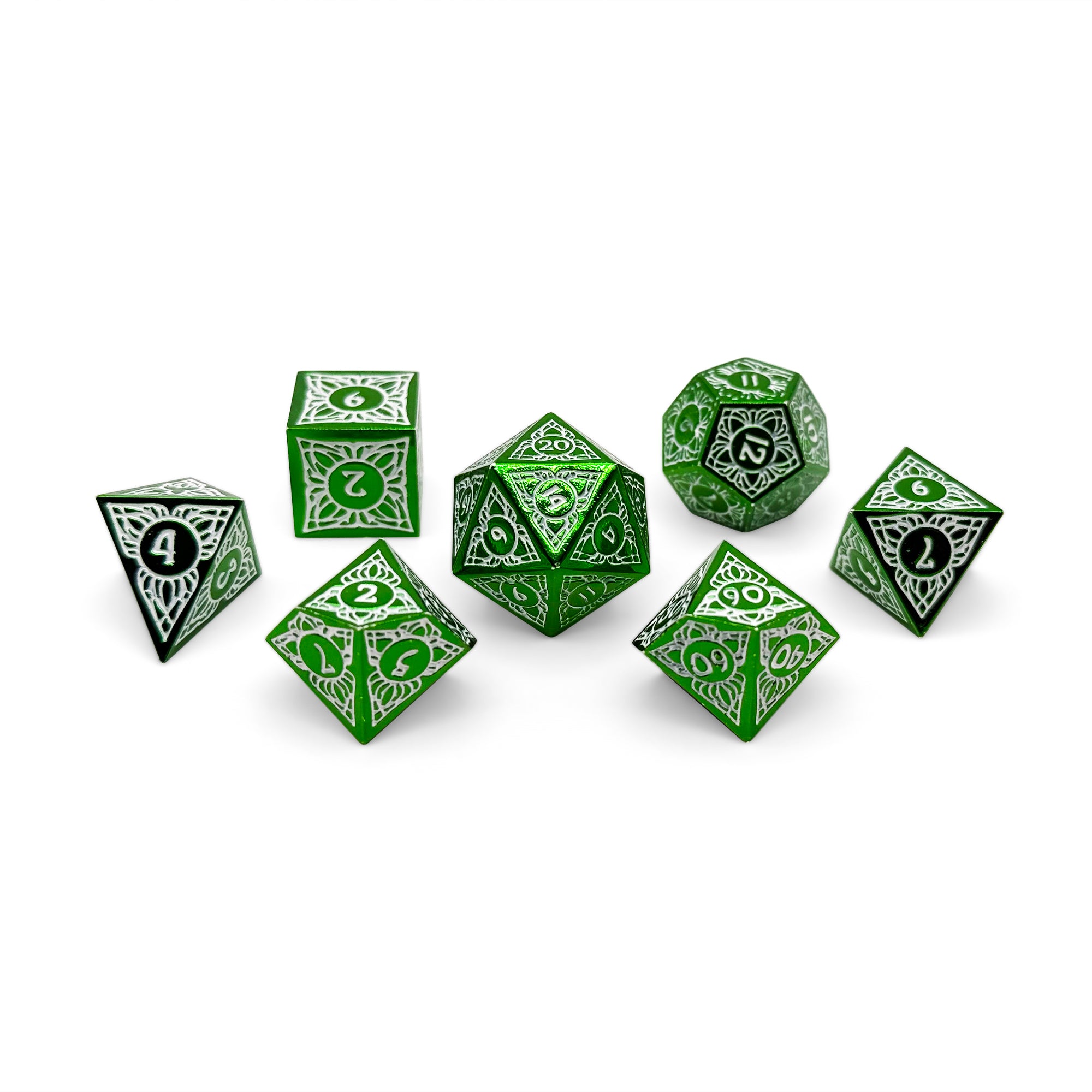 Sylvan Weaver - Springtide - Metal Dice Set-Metal - Zinc Alloy Dice-Norse Foundry-Norse Foundry-dungeons & dragons-d&d dice set-rpg dice set-d20-metal dice set-d&d-perfect for tabletop rpgs