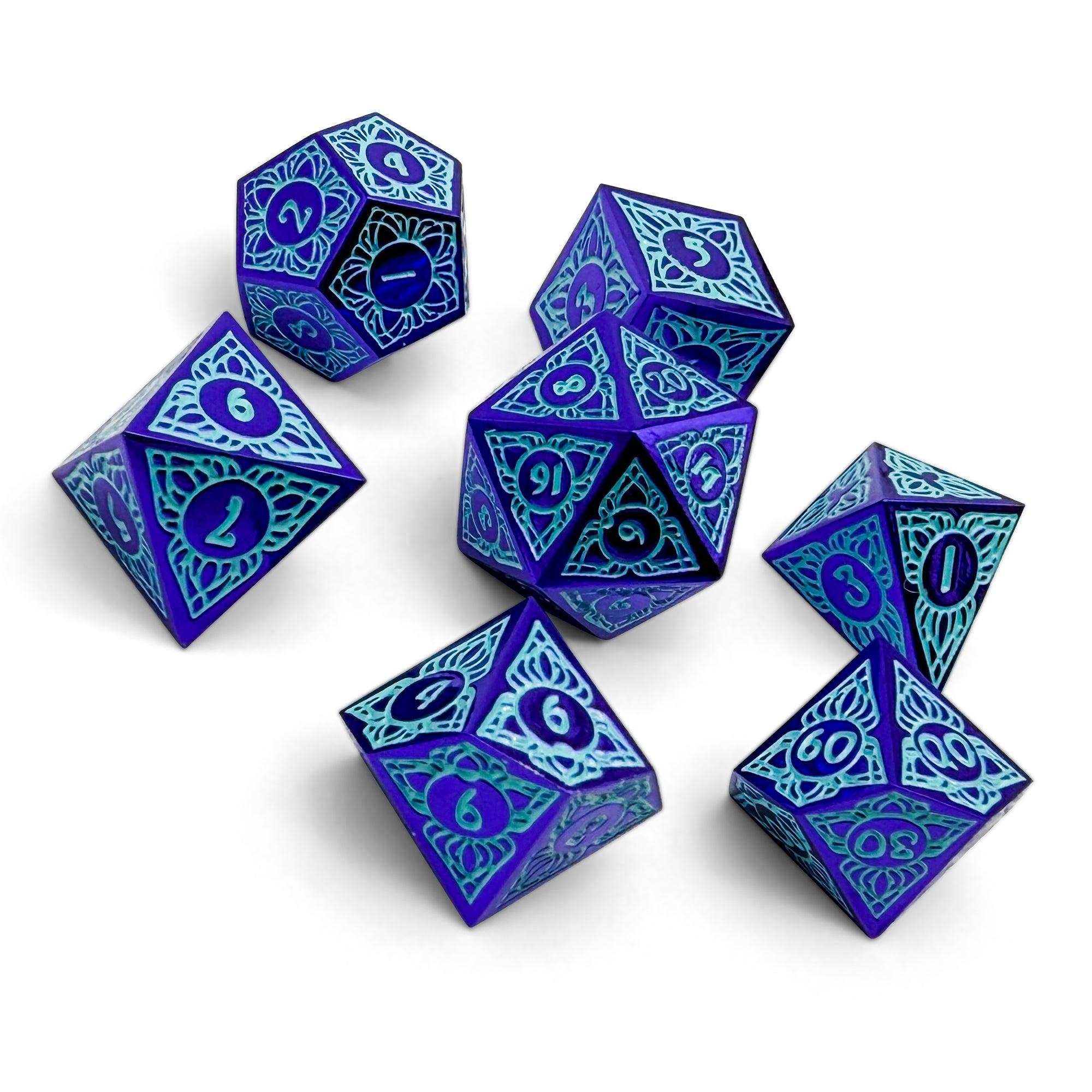 Sylvan Weaver - Twilight Bloom - Metal Dice Set-Metal - Zinc Alloy Dice-Norse Foundry-Norse Foundry-dungeons & dragons-d&d dice set-rpg dice set-d20-metal dice set-d&d-perfect for tabletop rpgs