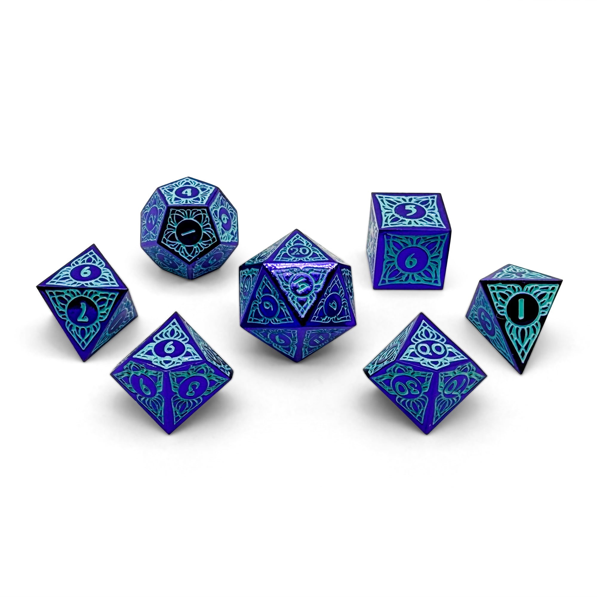 Sylvan Weaver - Twilight Bloom - Metal Dice Set-Metal - Zinc Alloy Dice-Norse Foundry-Norse Foundry-dungeons & dragons-d&d dice set-rpg dice set-d20-metal dice set-d&d-perfect for tabletop rpgs