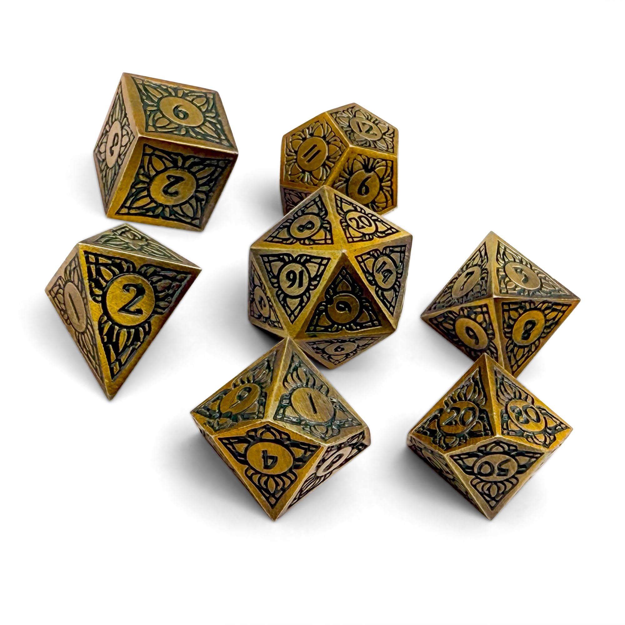 Sylvan Weaver - Verdant Vanguard - Metal Dice Set-Metal - Zinc Alloy Dice-Norse Foundry-Norse Foundry-dungeons & dragons-d&d dice set-rpg dice set-d20-metal dice set-d&d-perfect for tabletop rpgs