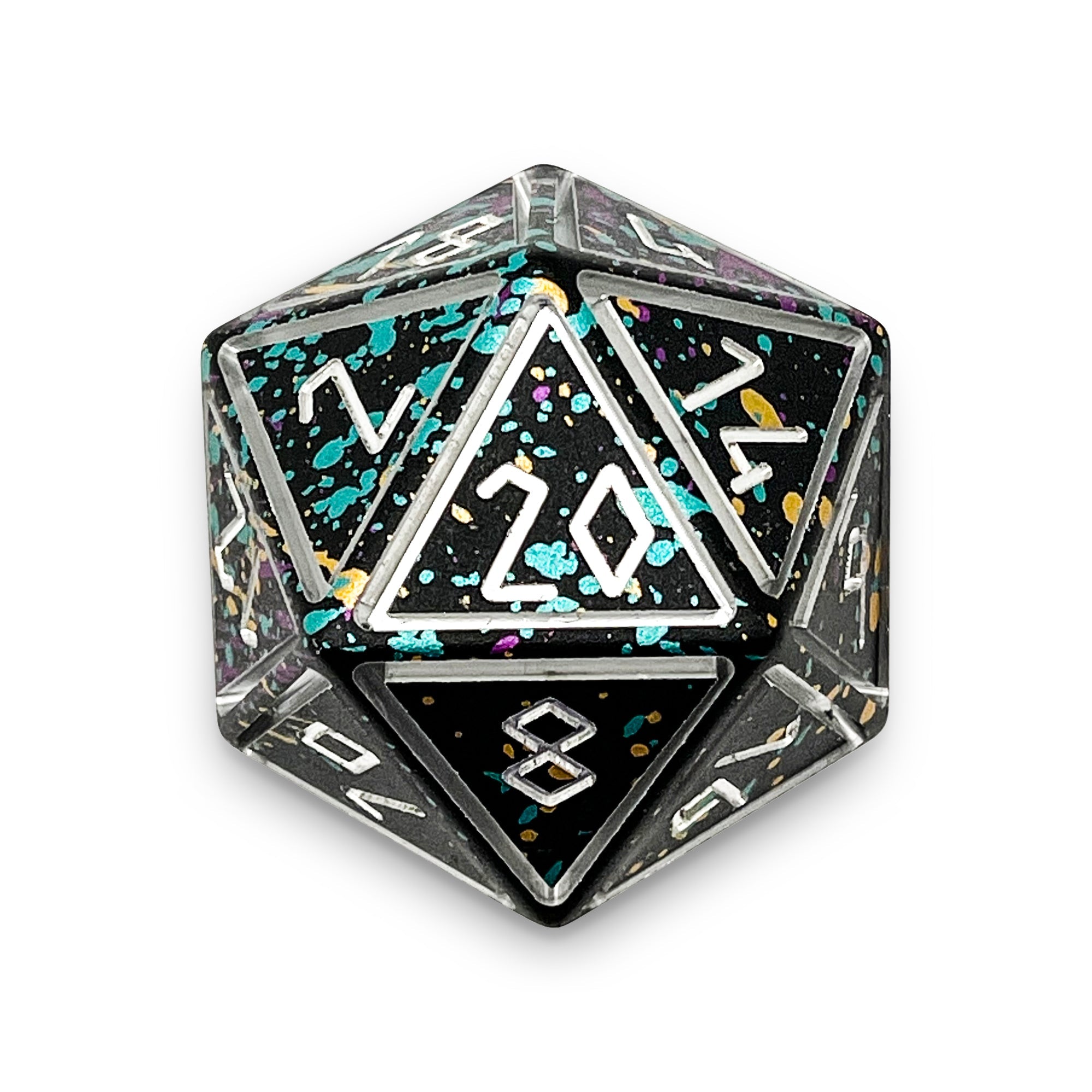 That 70s Die - Nimbus™ Boulder® 55mm 6063 Aluminum Wondrous Dice-Aluminum Dice-Norse Foundry-Norse Foundry-aluminum dice-dungeons & dragons-d&d dice-rpg dice-d20-d&d-55mm-oversize-boulder-perfect for tabletop rpgs