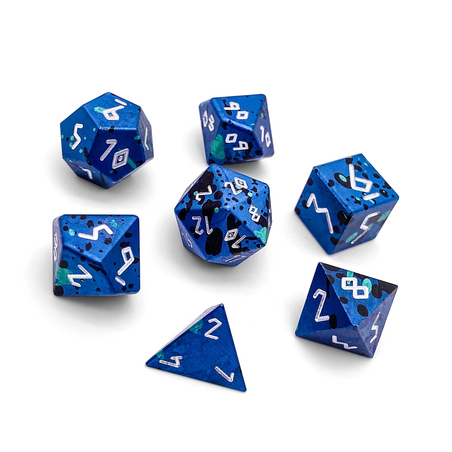 The Mystery Die - 7 Piece RPG Set 6063 Aluminum Wondrous Dice-Wondrous Dice | Set of 7-Norse Foundry-Norse Foundry-aluminum dice-dungeons & dragons-d&d dice set-rpg dice set-aluminum d&d dice set-d&d-lightweight-perfect for tabletop rpgs