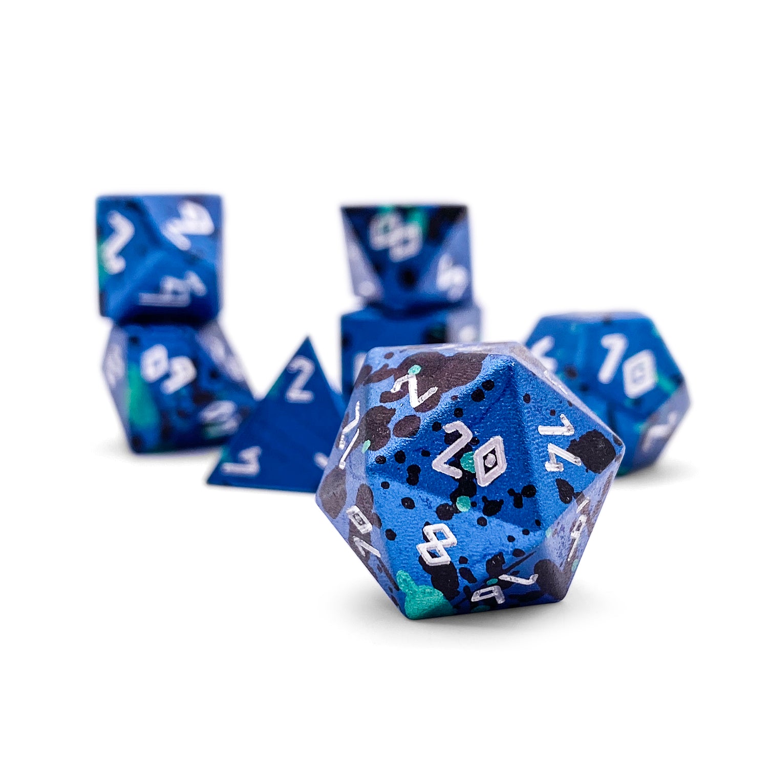 The Mystery Die - 7 Piece RPG Set 6063 Aluminum Wondrous Dice-Wondrous Dice | Set of 7-Norse Foundry-Norse Foundry-aluminum dice-dungeons & dragons-d&d dice set-rpg dice set-aluminum d&d dice set-d&d-lightweight-perfect for tabletop rpgs