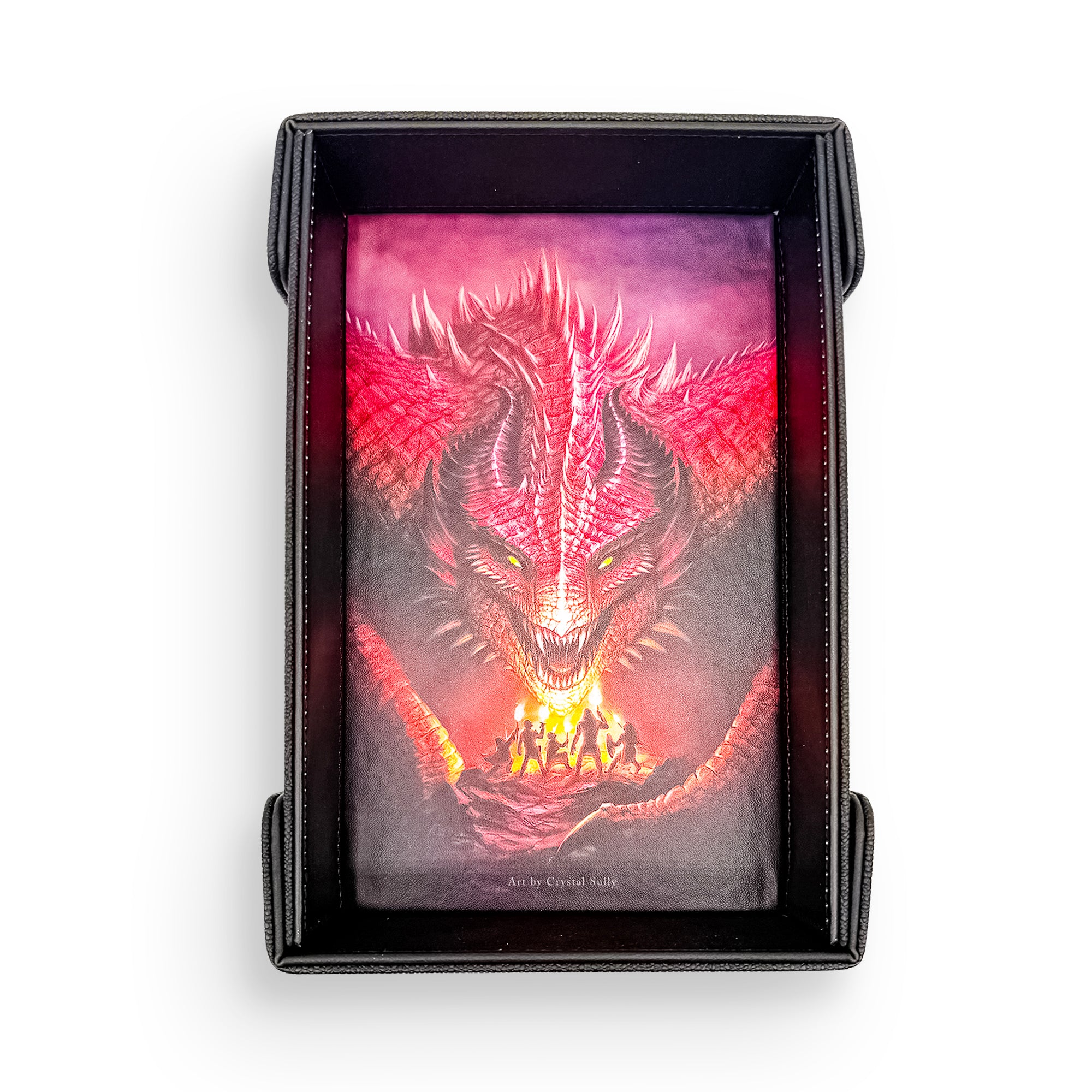 Tray of Folding™ Magnetic - Blood Dragon by Crystal Sully-Crystal Sully Dice Tray-Norse Foundry -Dice Tray-D&D Dice Tray-D&D Dice Tray-D&D Accessories-D&D Dice Storage-Collection Item