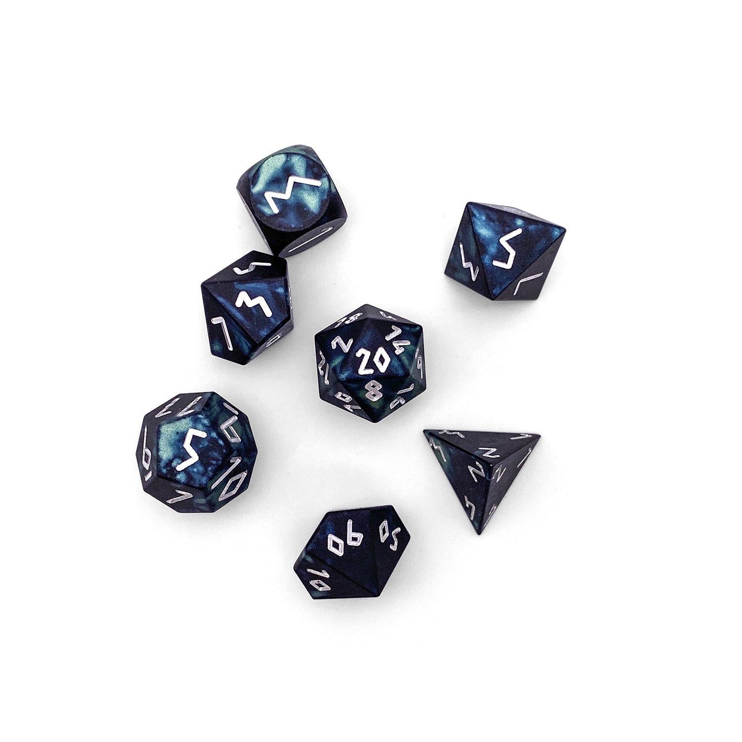 Trolls Blood ™ Wondrous Pebble™ Dice - 10mm 6063 Aircraft Grade Aluminum Mini-Aluminum Dice-Norse Foundry-Norse Foundry-aluminum dice-dungeons & dragons-d&d dice set-rpg dice set-aluminum d&d dice set-d&d-mini-lightweight-perfect for tabletop rpgs