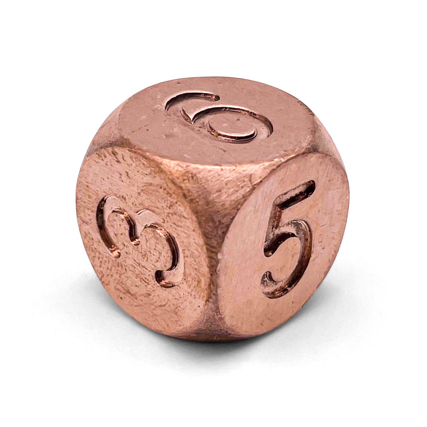 True Metal 16mm D6 - Copper-Metal Dice-Norse Foundry-Norse Foundry-dungeons & dragons-d&d dice-rpg d6-metal d6-d&d-d6-luxury dice-perfect for tabletop rpgs