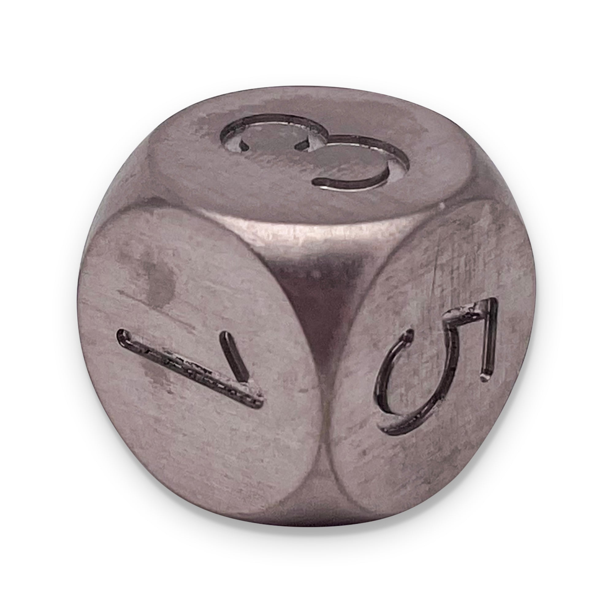 True Metal 16mm D6 - Titanium-Metal Dice-Norse Foundry-Norse Foundry-dungeons & dragons-d&d dice-rpg d6-metal d6-d&d-d6-luxury dice-perfect for tabletop rpgs