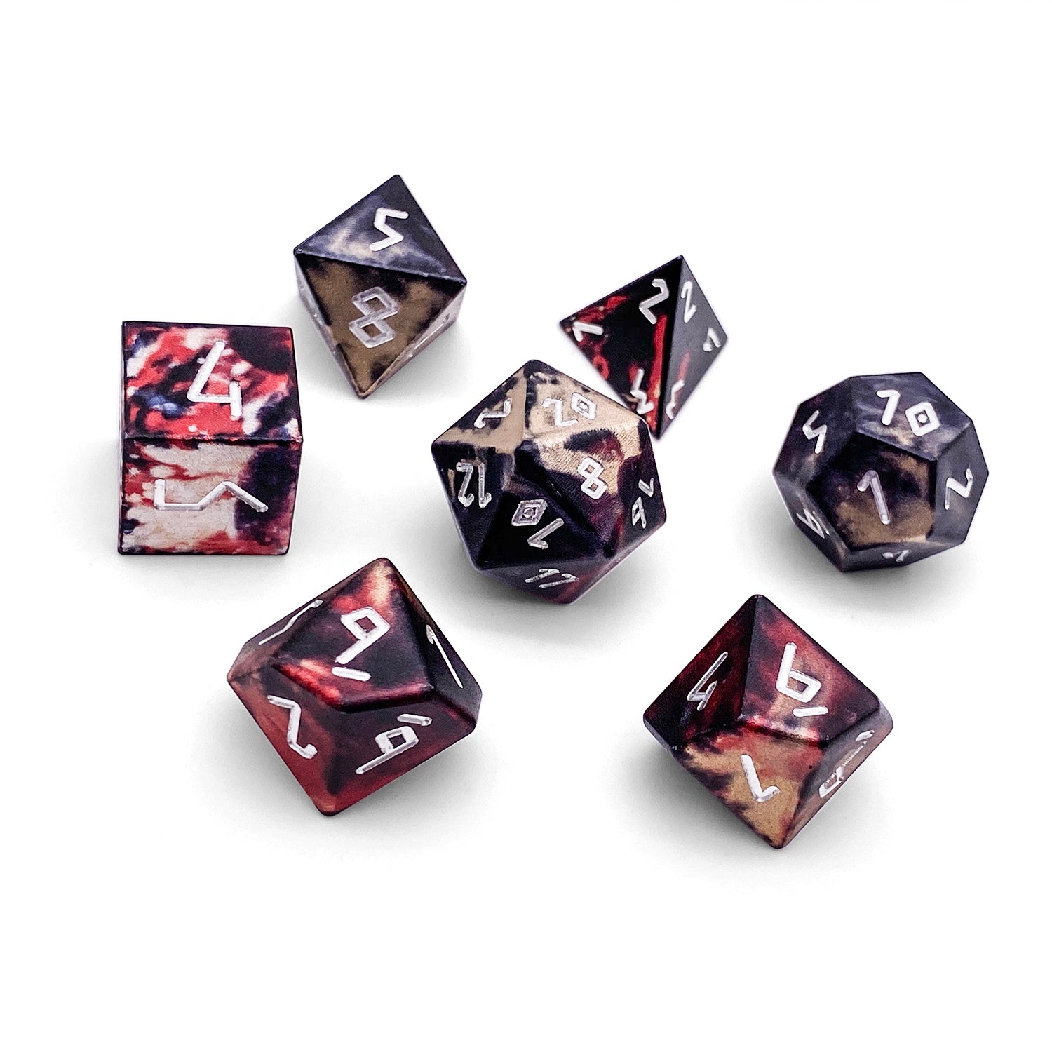 Vampire Lord - 7 Piece RPG Set 6063 Aluminum Wondrous Dice-Wondrous Dice | Set of 7-Norse Foundry-Norse Foundry-aluminum dice-dungeons & dragons-d&d dice set-rpg dice set-aluminum d&d dice set-d&d-lightweight-perfect for tabletop rpgs