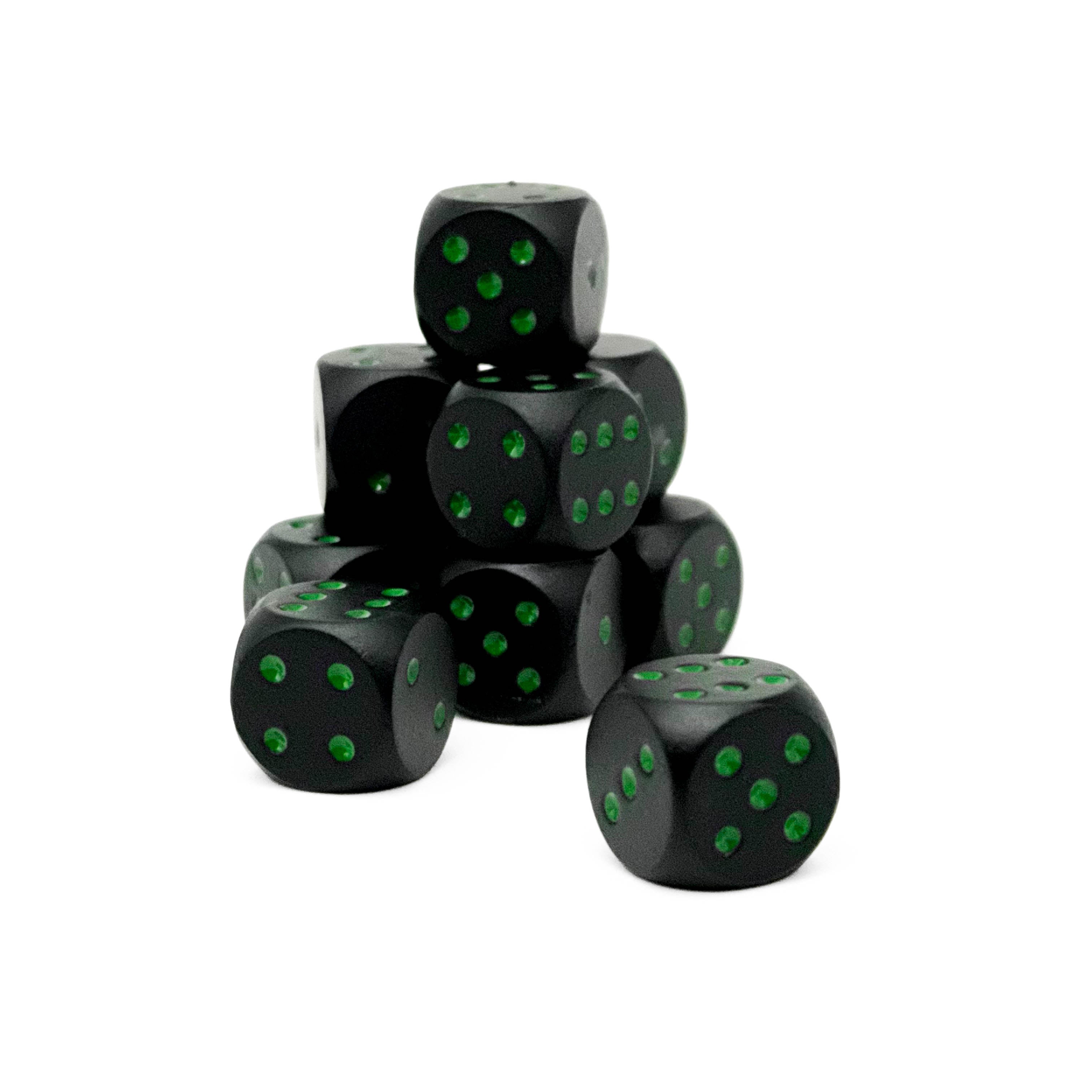 Warpips: Black - 10 - 12mm D6-Norse Foundry-Norse Foundry-dungeons & dragons-d&d dice-rpg d6-metal d6-d&d-d6-warpips-pips-perfect for tabletop rpgs