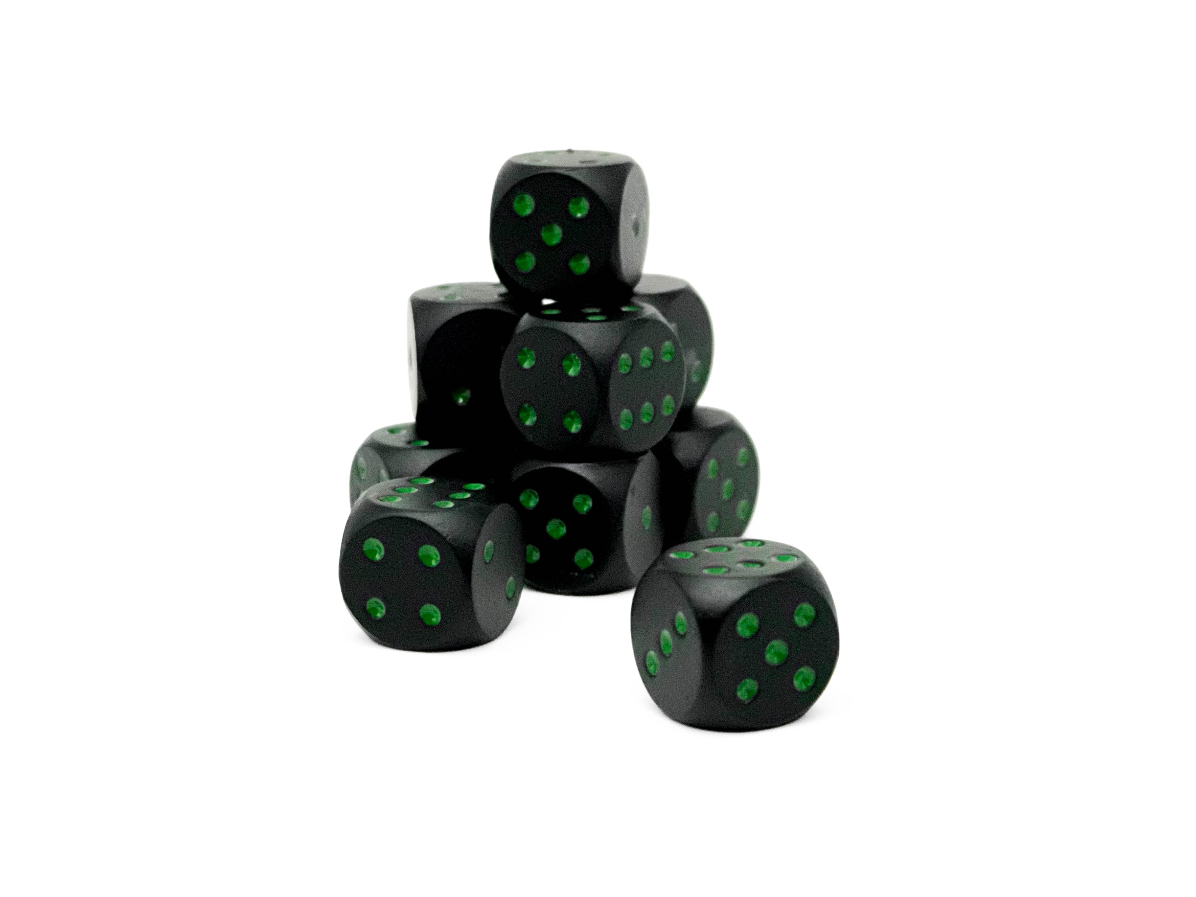 Warpips: Black - 10 - 12mm D6-Norse Foundry-Norse Foundry-dungeons & dragons-d&d dice-rpg d6-metal d6-d&d-d6-warpips-pips-perfect for tabletop rpgs