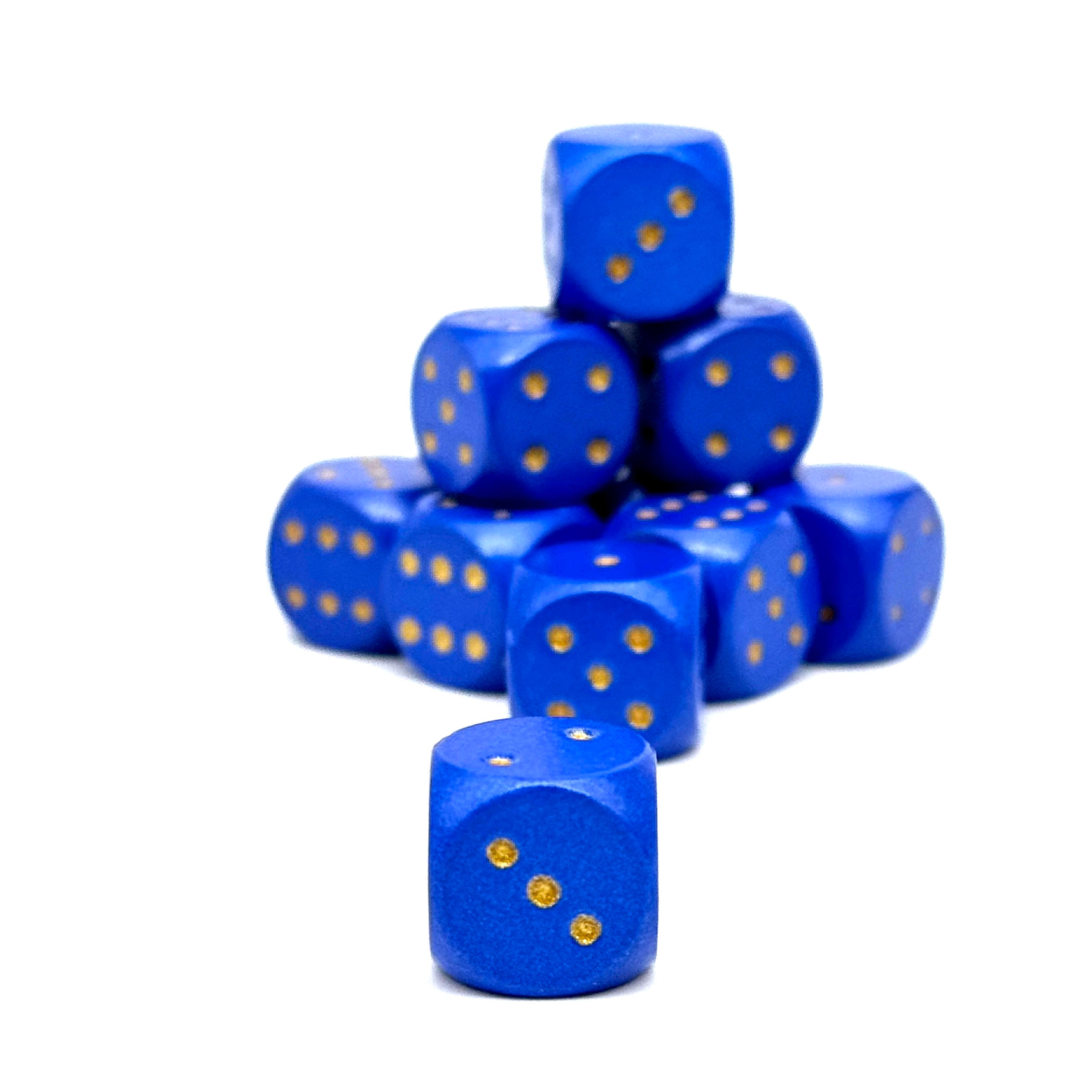 Warpips: Blue - 10 - 12mm D6-Norse Foundry-Norse Foundry-dungeons & dragons-d&d dice-rpg d6-metal d6-d&d-d6-warpips-pips-perfect for tabletop rpgs