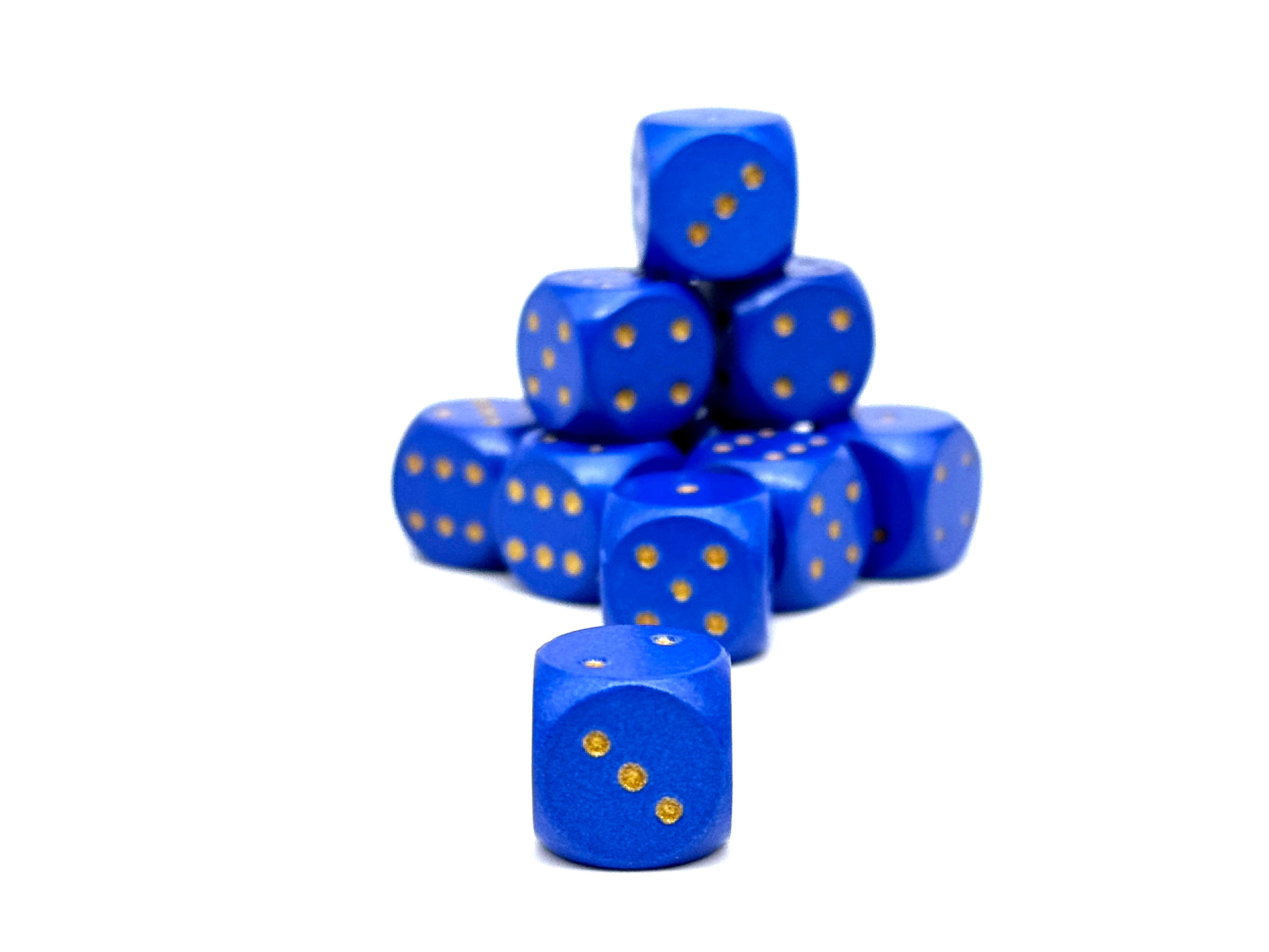 Warpips: Blue - 10 - 12mm D6-Norse Foundry-Norse Foundry-dungeons & dragons-d&d dice-rpg d6-metal d6-d&d-d6-warpips-pips-perfect for tabletop rpgs