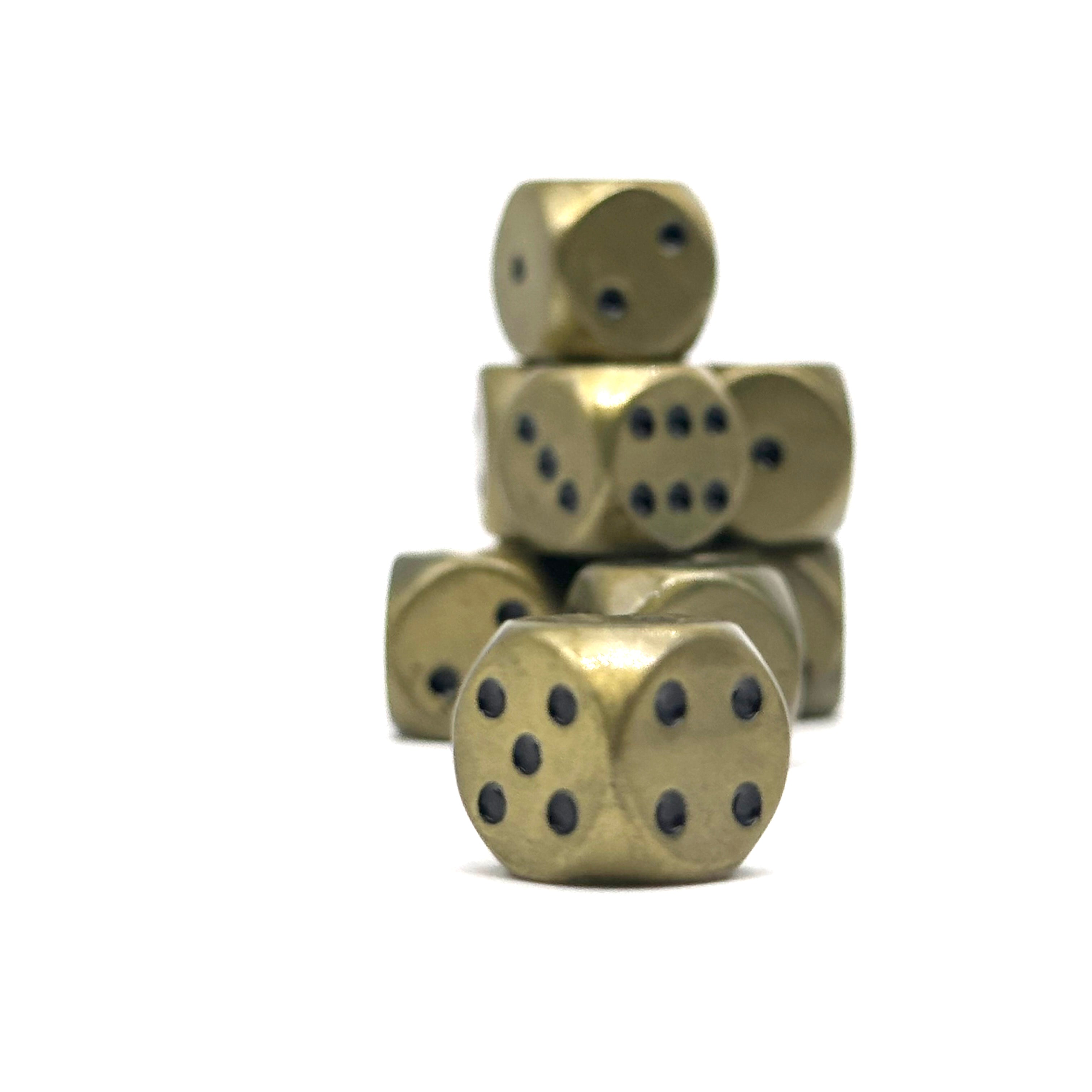 Warpips: Bronze Dragon Scale - 10 - 12mm D6-Zinc Alloy Dice-Norse Foundry-Norse Foundry-dungeons & dragons-d&d dice-rpg d6-metal d6-d&d-d6-warpips-pips-perfect for tabletop rpgs