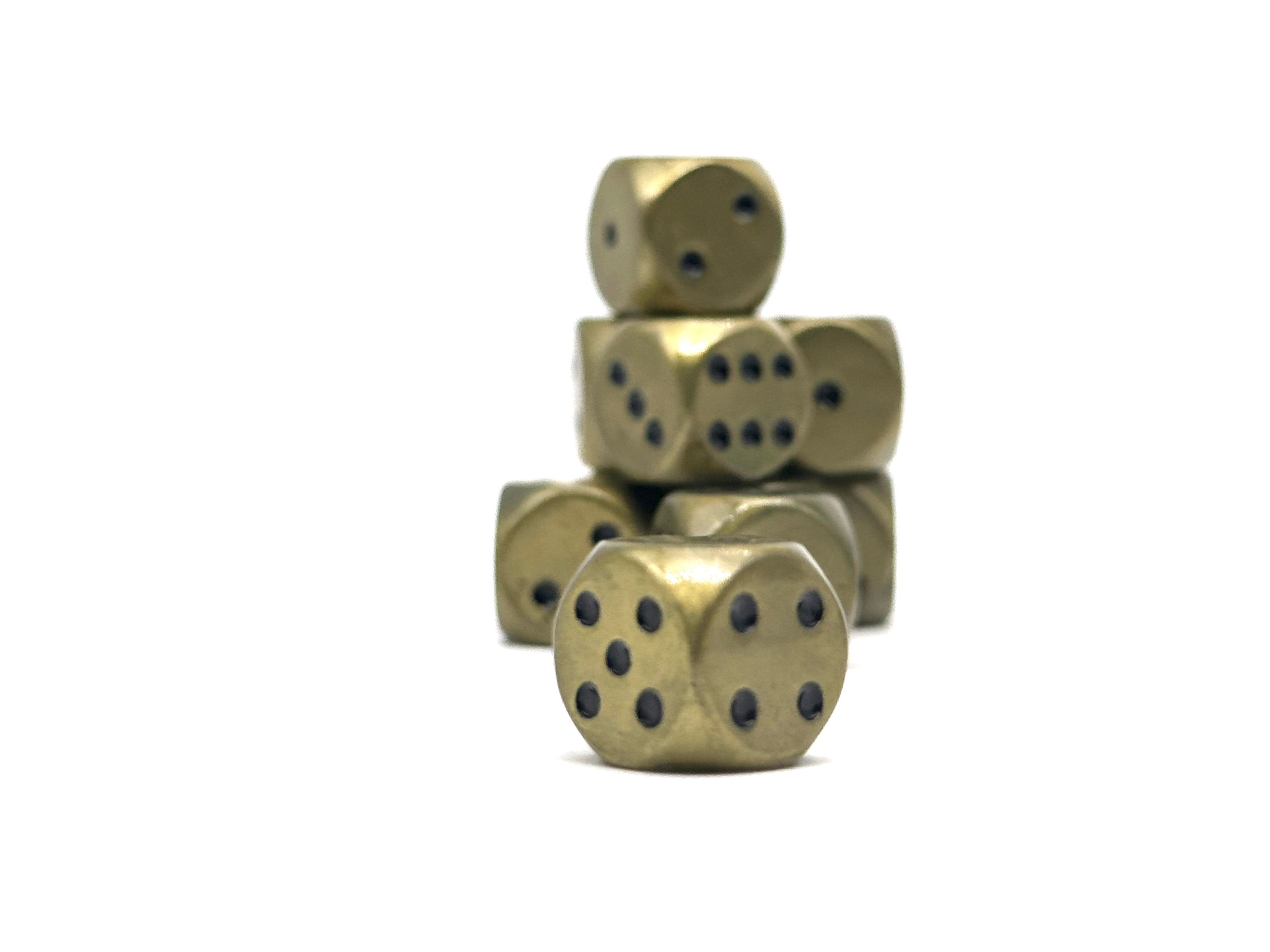 Warpips: Bronze Dragon Scale - 10 - 12mm D6-Zinc Alloy Dice-Norse Foundry-Norse Foundry-dungeons & dragons-d&d dice-rpg d6-metal d6-d&d-d6-warpips-pips-perfect for tabletop rpgs