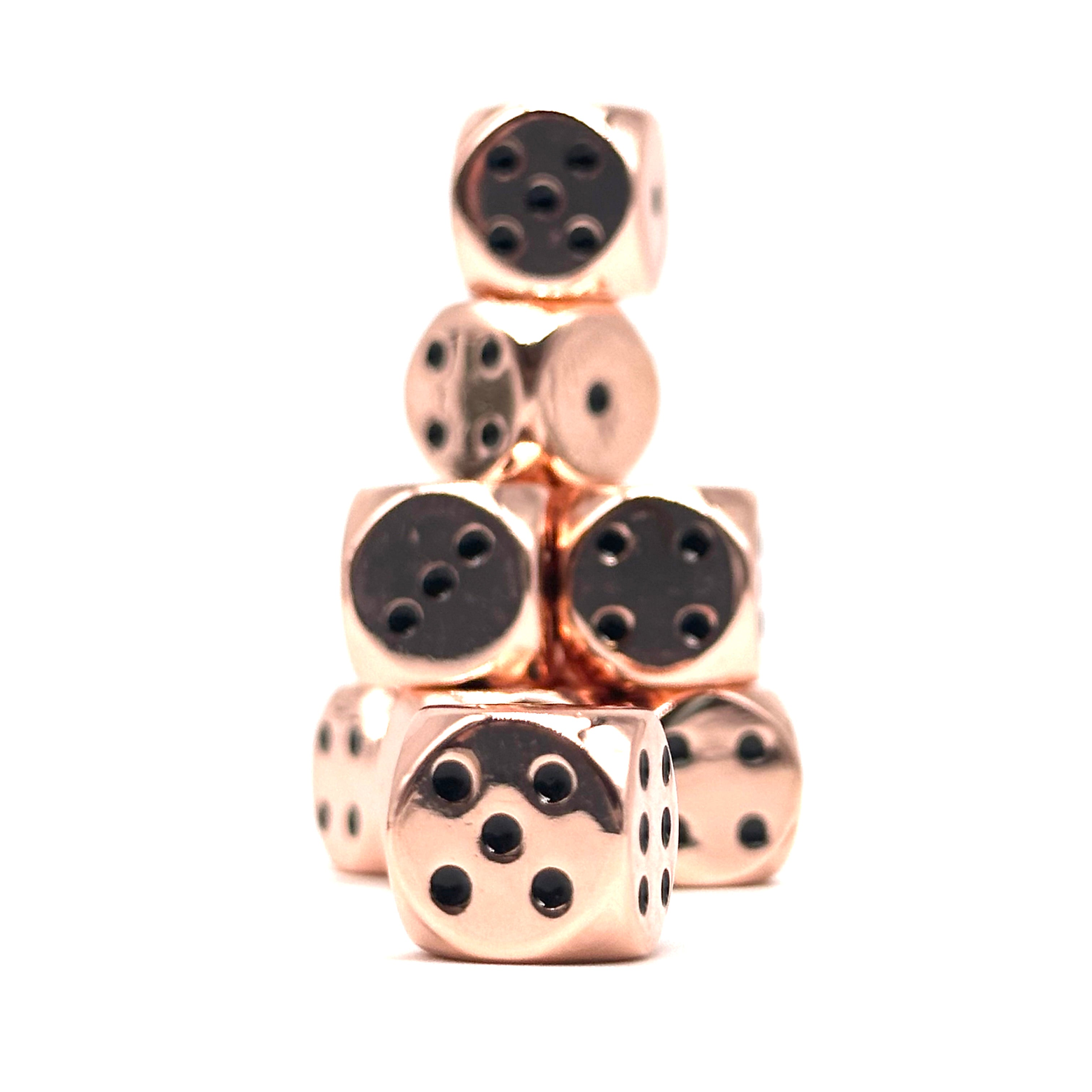 Warpips: Copper Still - 10 - 12mm D6-Zinc Alloy Dice-Norse Foundry-Norse Foundry-dungeons & dragons-d&d dice-rpg d6-metal d6-d&d-d6-warpips-pips-perfect for tabletop rpgs