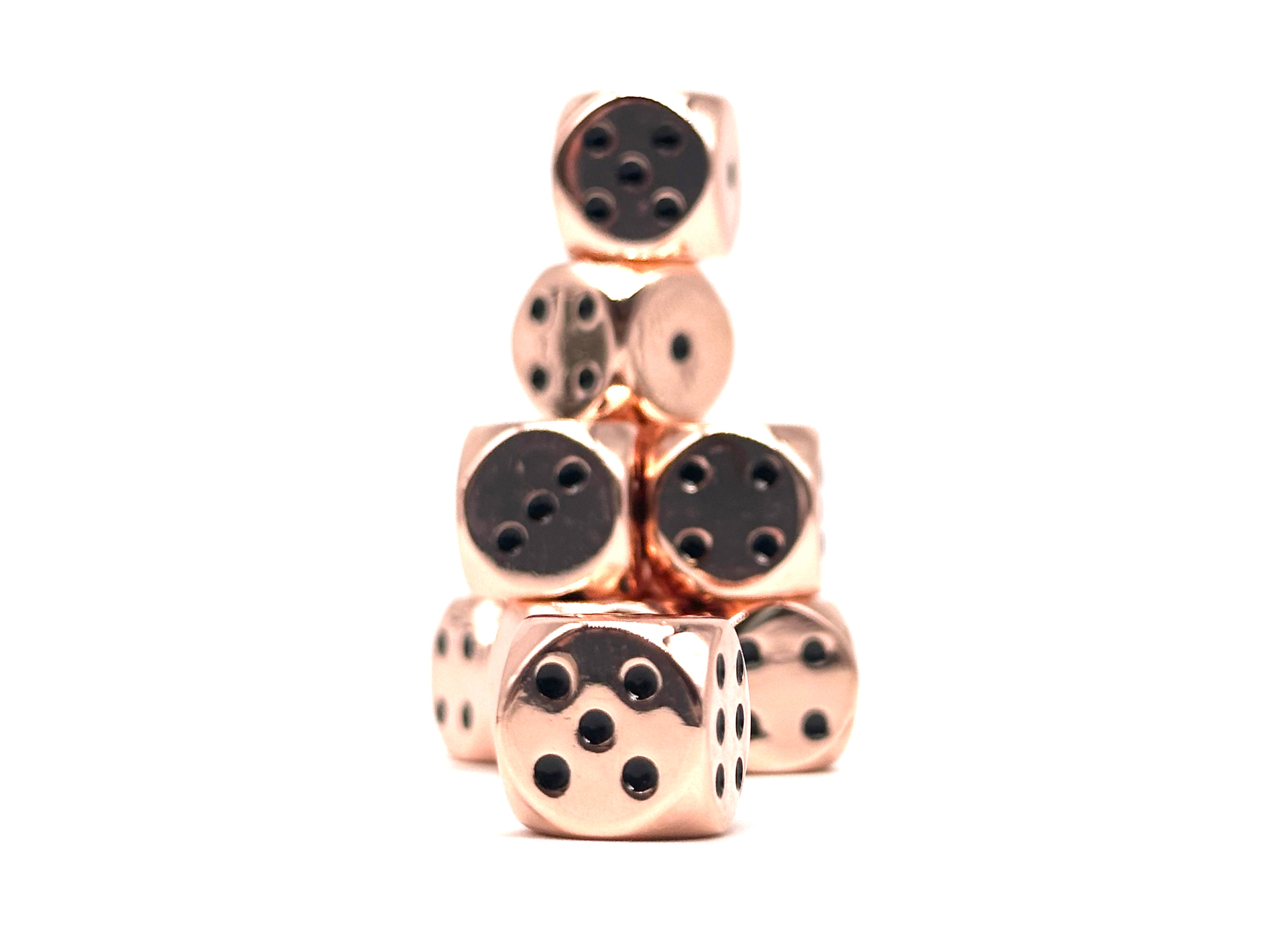 Warpips: Copper Still - 10 - 12mm D6-Zinc Alloy Dice-Norse Foundry-Norse Foundry-dungeons & dragons-d&d dice-rpg d6-metal d6-d&d-d6-warpips-pips-perfect for tabletop rpgs