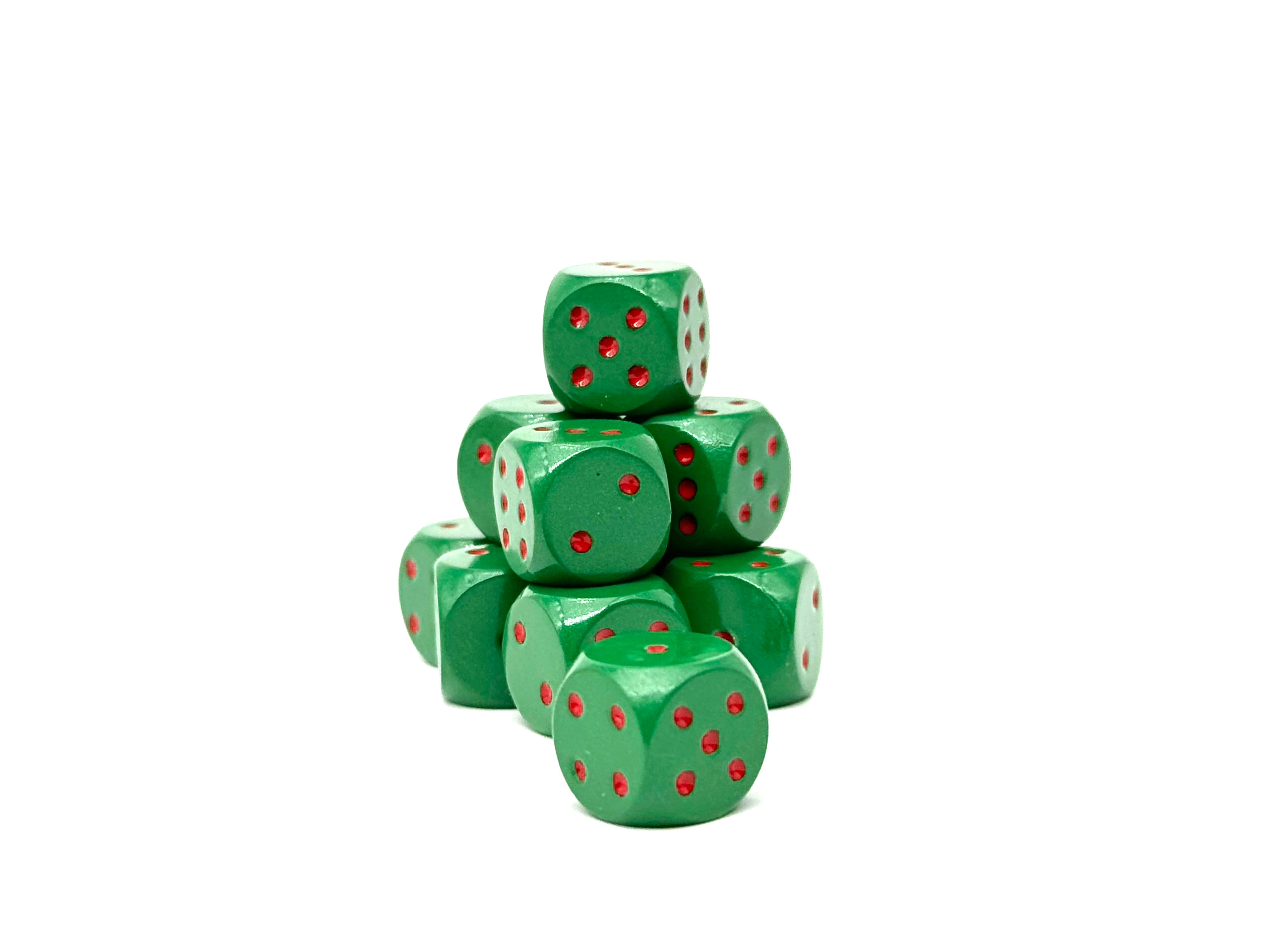 Warpips: Green - 10 - 12mm D6-Norse Foundry-Norse Foundry-dungeons & dragons-d&d dice-rpg d6-metal d6-d&d-d6-warpips-pips-perfect for tabletop rpgs