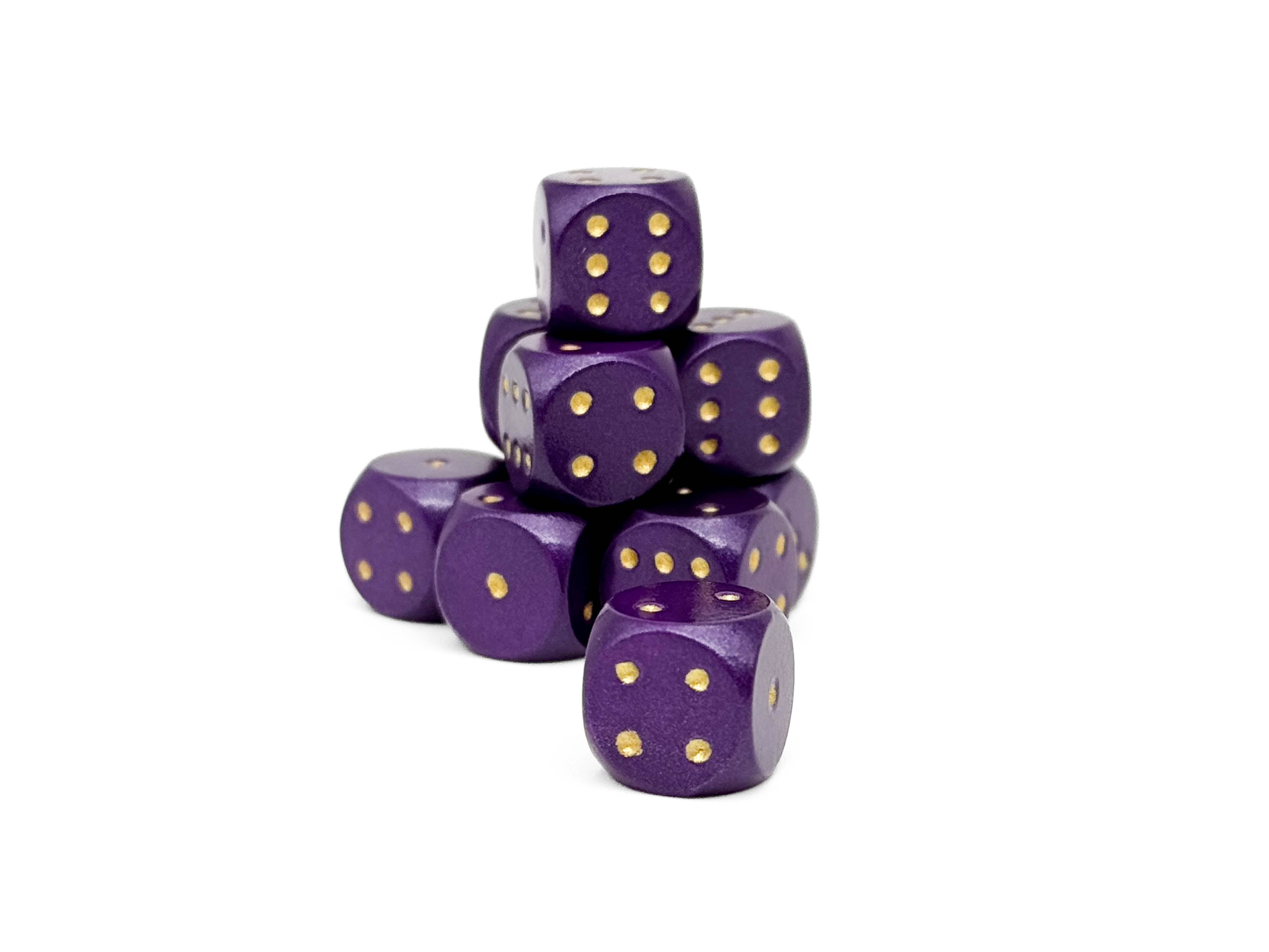 Warpips: Purple - 10 - 12mm D6-Norse Foundry-Norse Foundry-dungeons & dragons-d&d dice-rpg d6-metal d6-d&d-d6-warpips-pips-perfect for tabletop rpgs