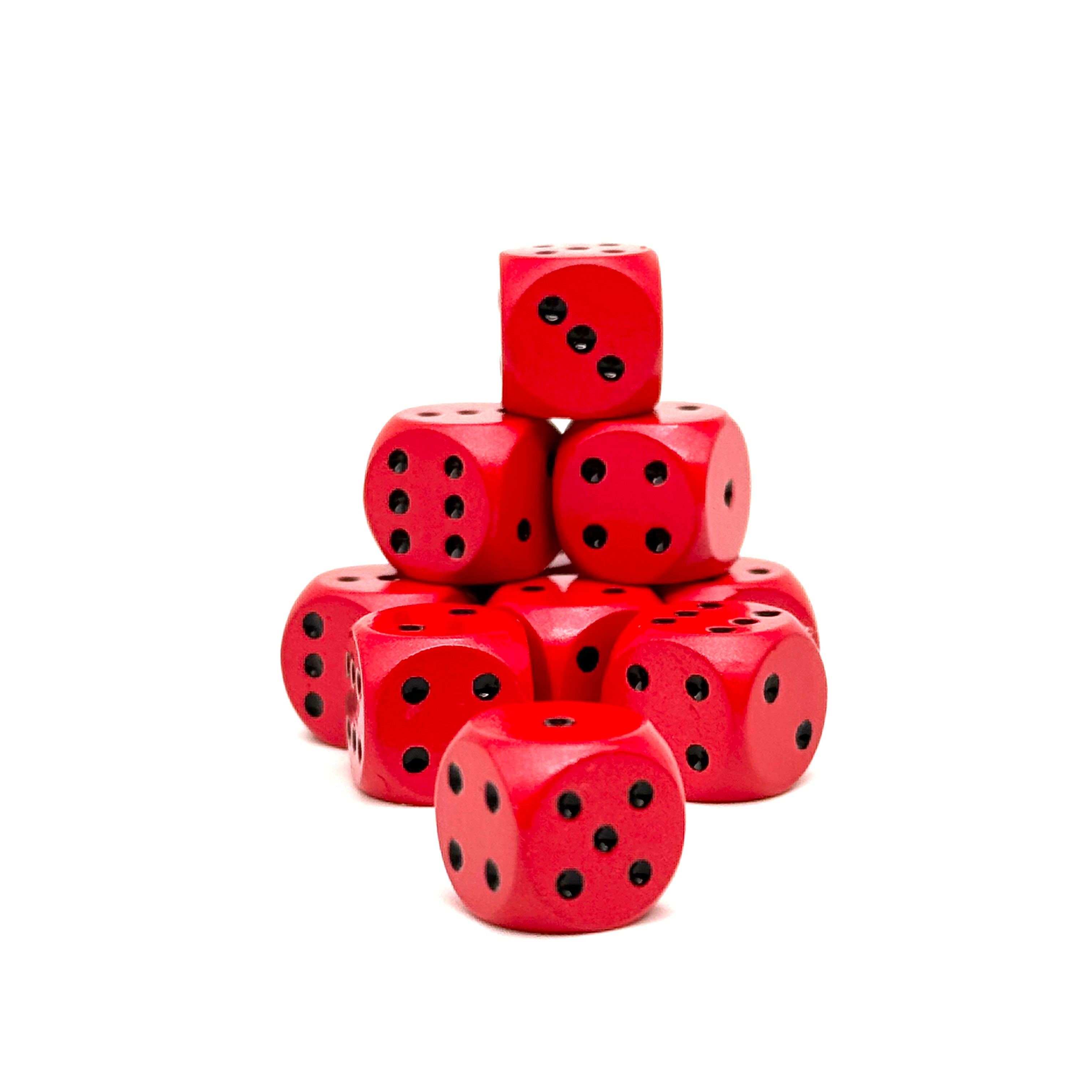 Warpips: Red - 10 - 12mm D6-Norse Foundry-Norse Foundry-dungeons & dragons-d&d dice-rpg d6-metal d6-d&d-d6-warpips-pips-perfect for tabletop rpgs